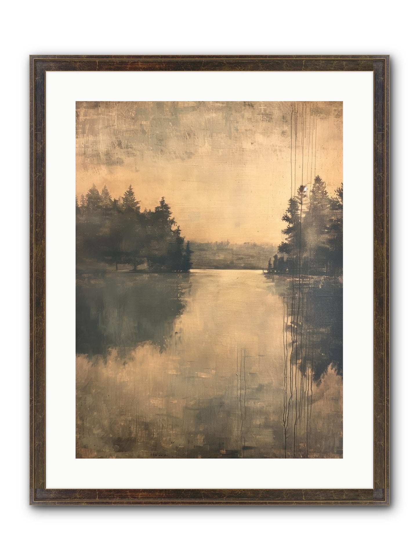 Picture Letter Framed Print - Slimwoods Black/Gold 18x24