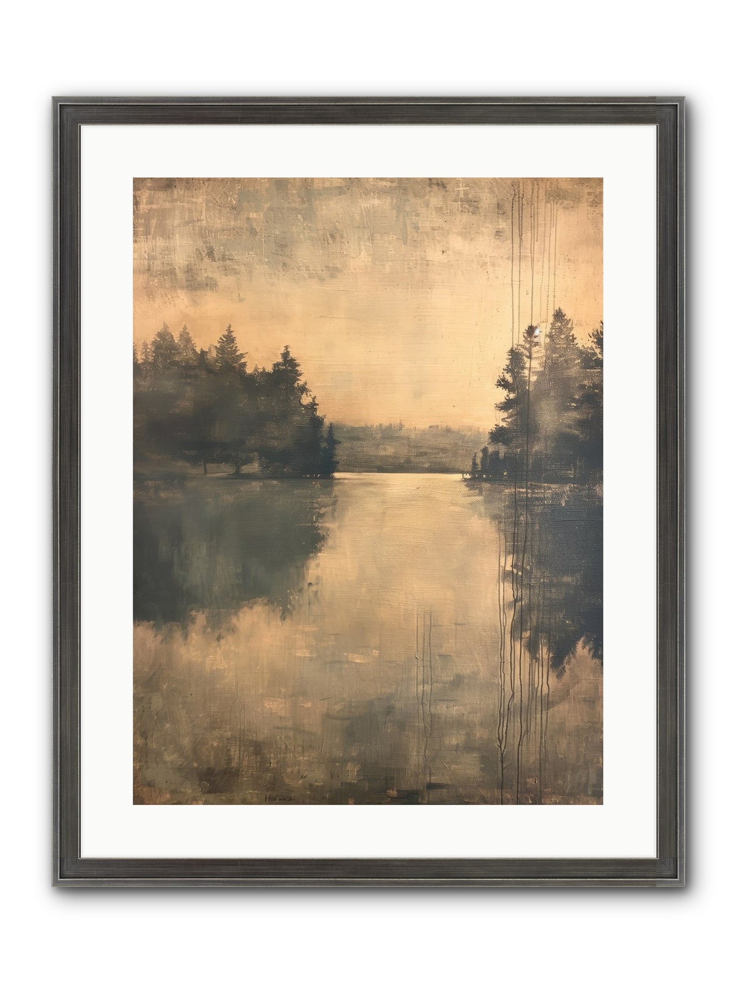 Picture Letter Framed Print - Slimwoods Black/Silver 18x24