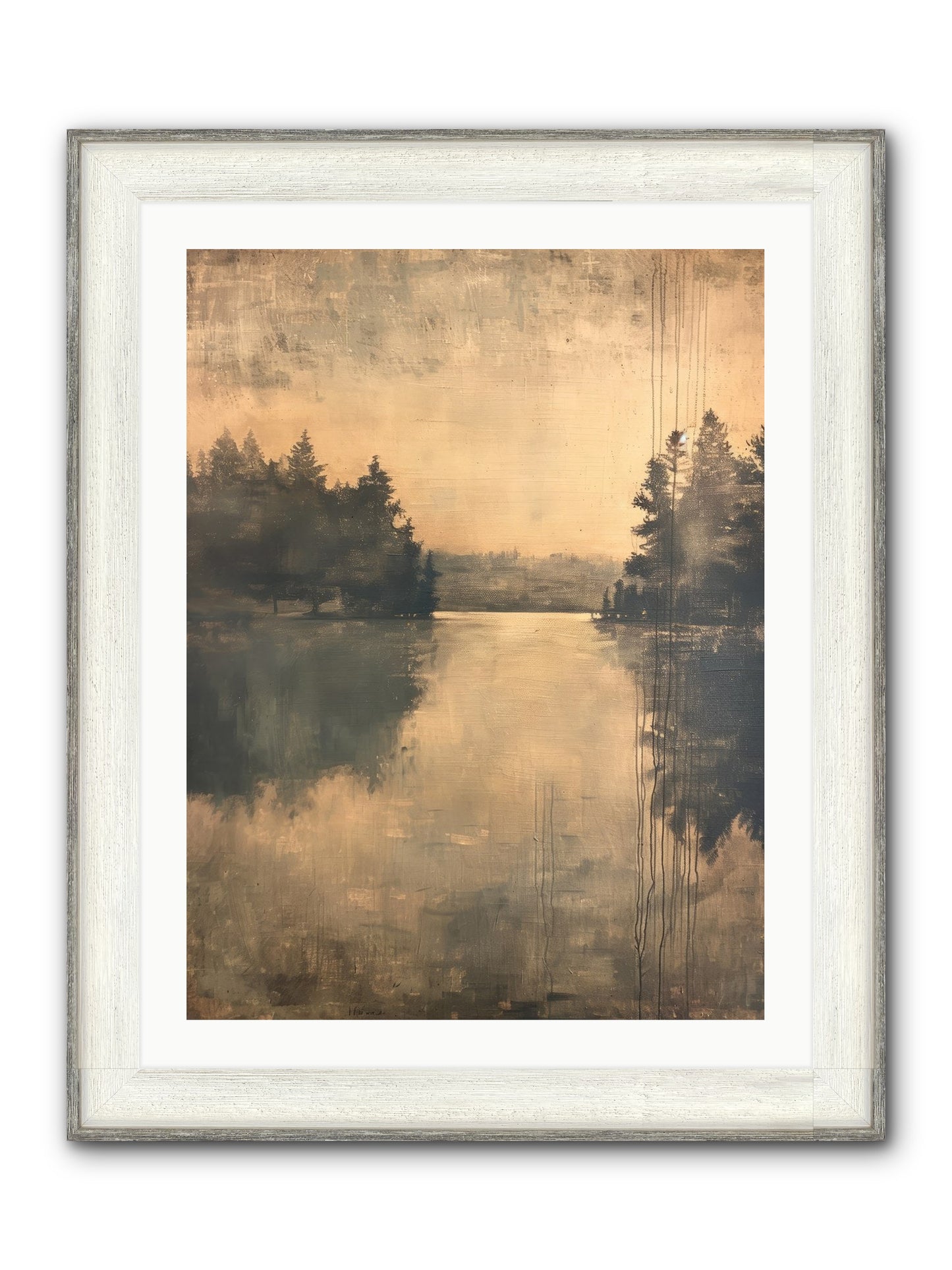 Picture Letter Framed Print - Driftwood White 24x32