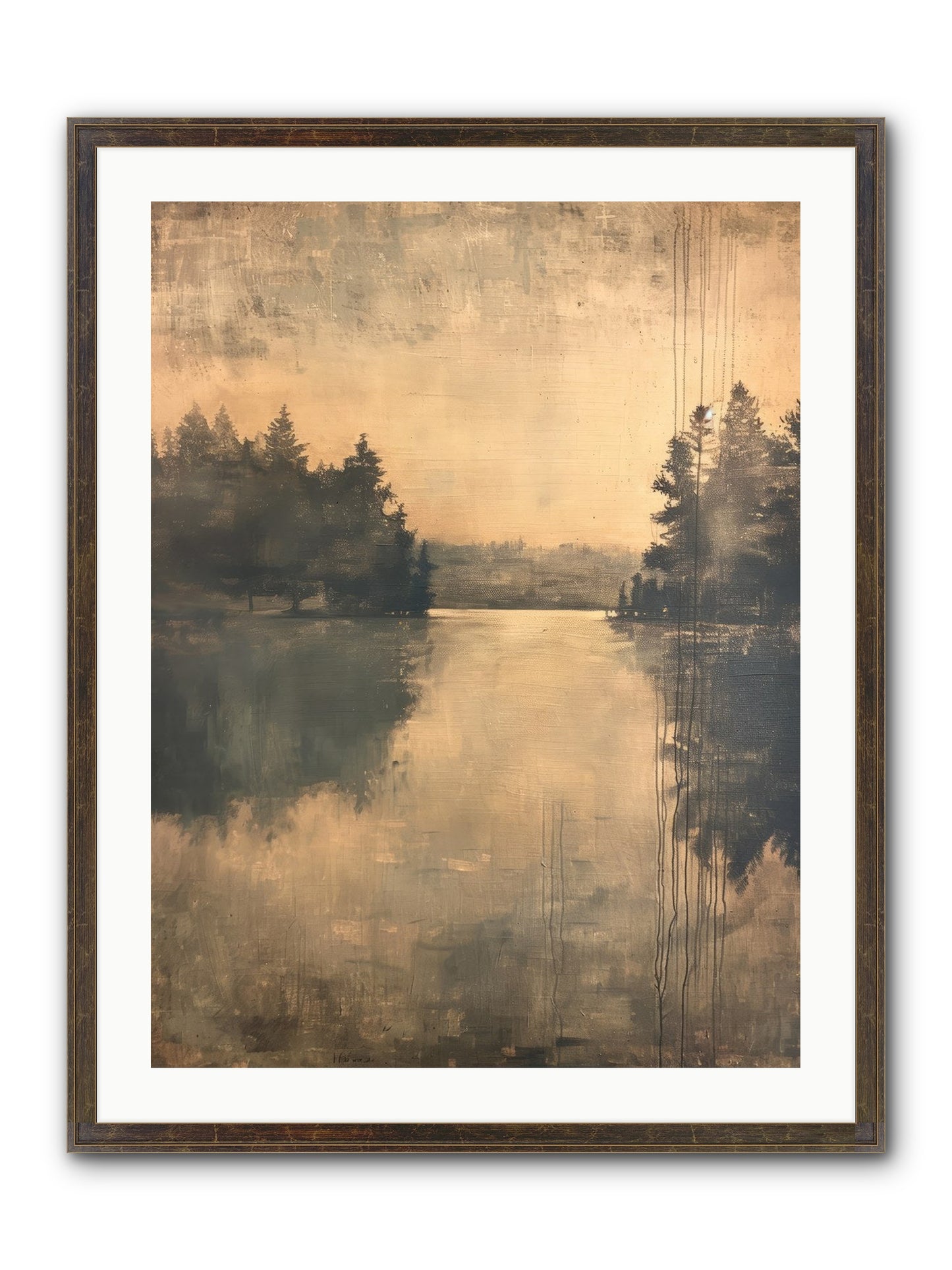 Picture Letter Framed Print - Slimwoods Black/Gold 24x32
