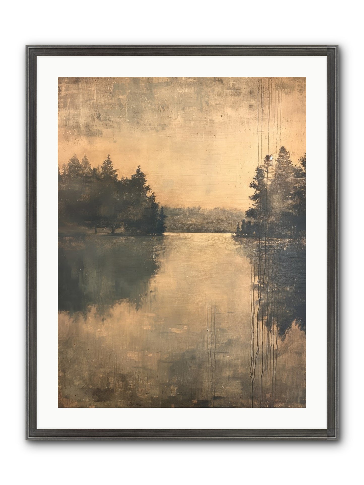 Picture Letter Framed Print - Slimwoods Black/Silver 24x32