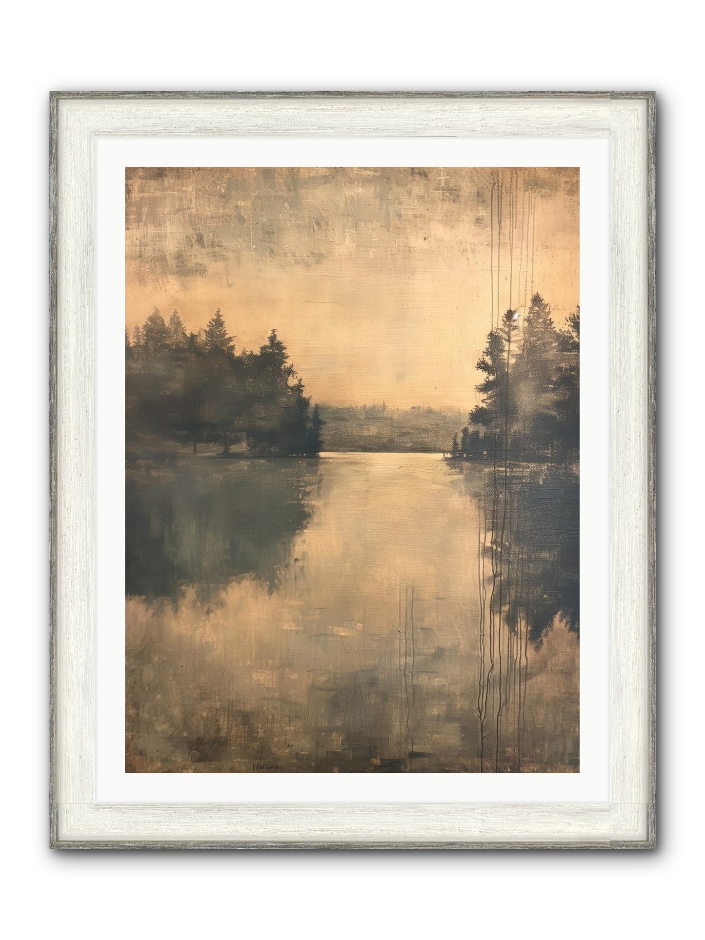 Picture Letter Framed Print - Driftwood White 30x40