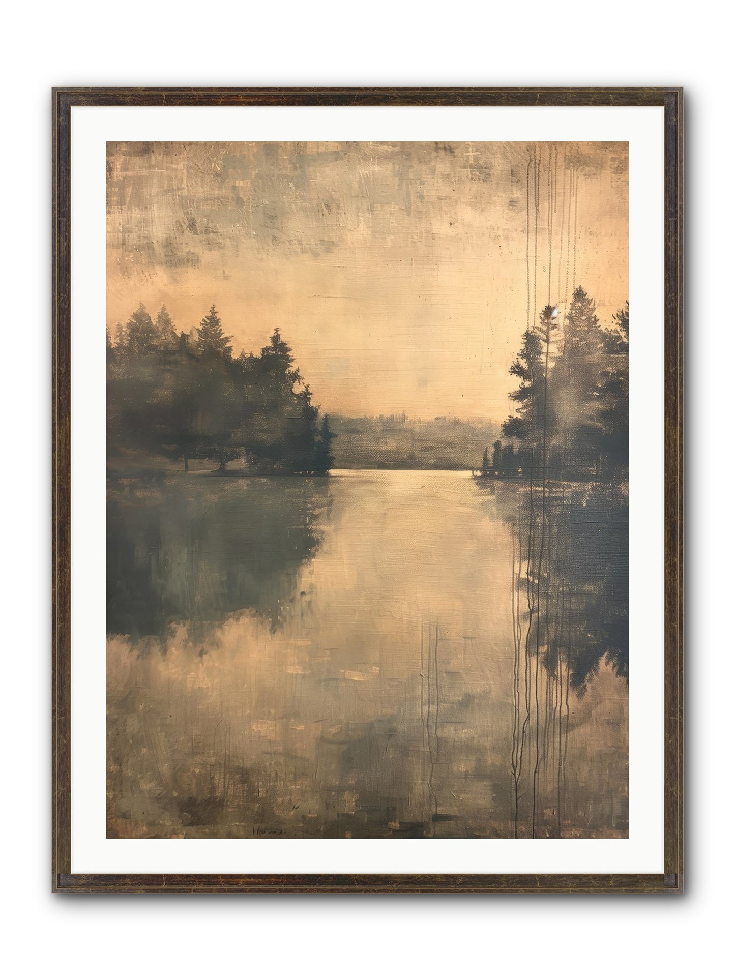 Picture Letter Framed Print - Slimwoods Black/Gold 30x40