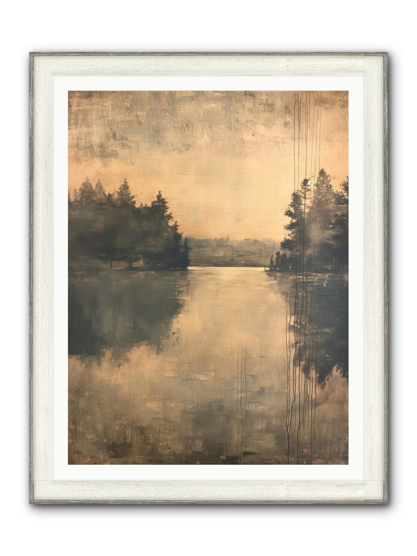 Picture Letter Framed Print - Driftwood White 36x48