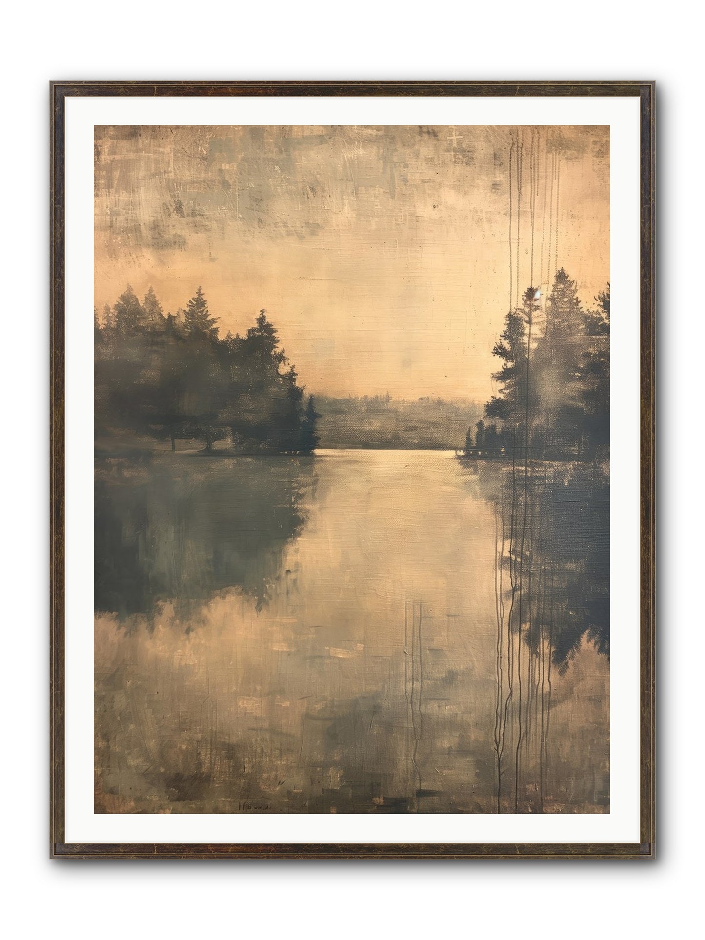 Picture Letter Framed Print - Slimwoods Black/Gold 36x48