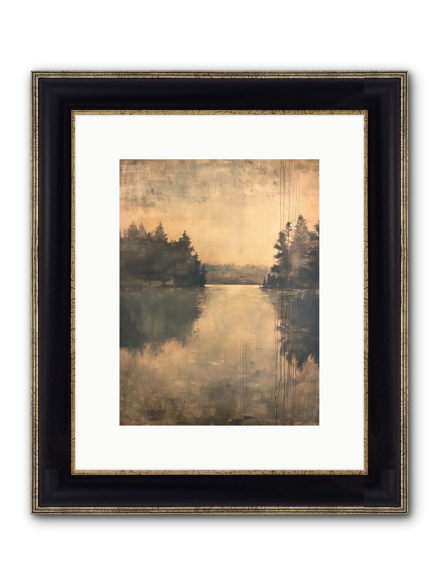 Picture Letter Framed Print - Black & Gold 9x12