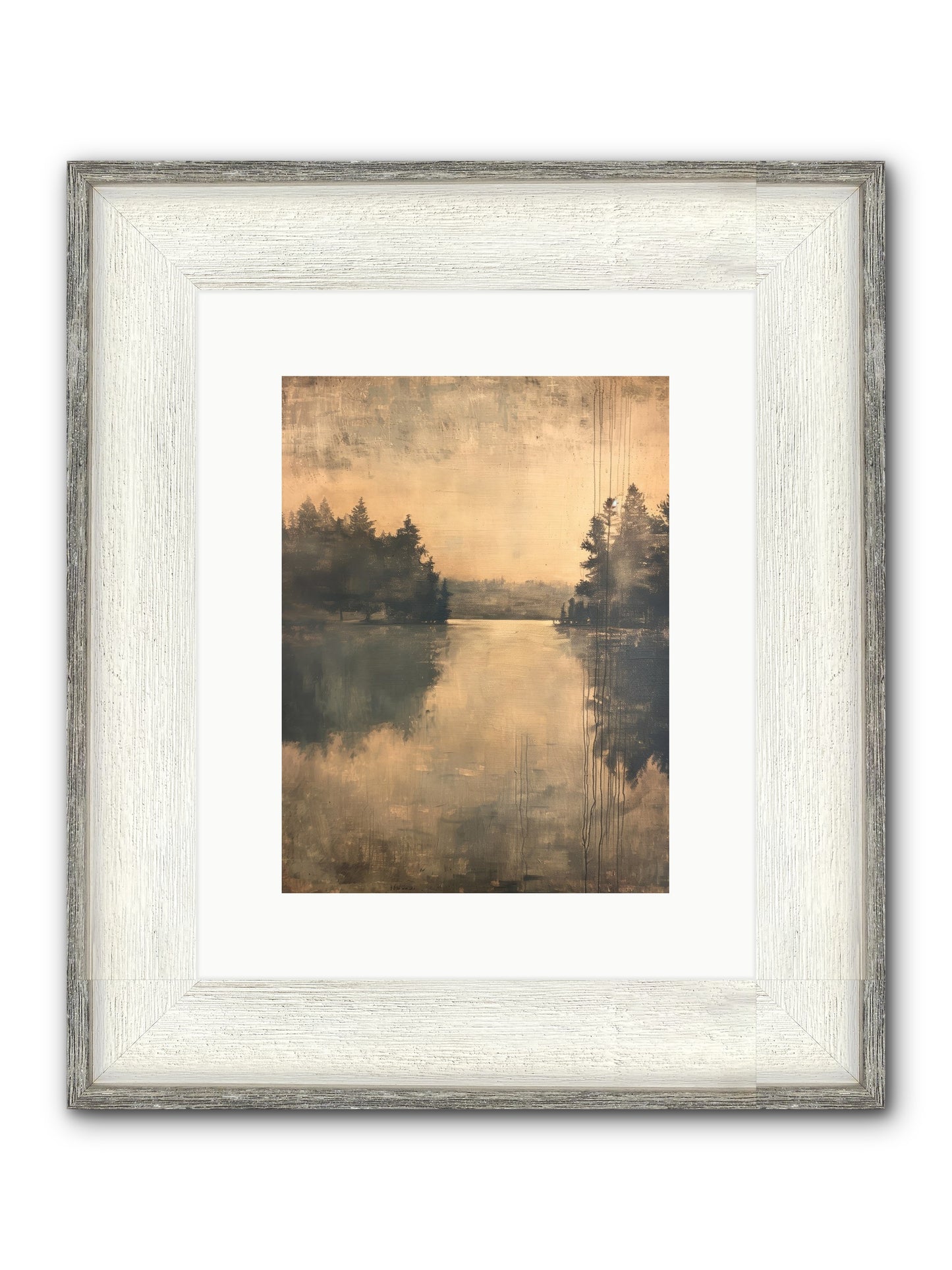 Picture Letter Framed Print - Driftwood White 9x12