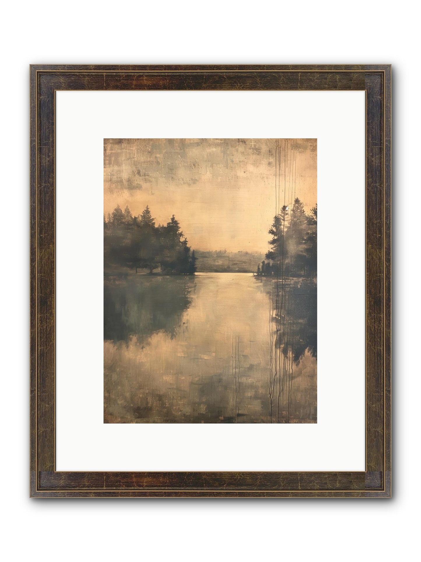 Picture Letter Framed Print - Slimwoods Black/Gold 9x12
