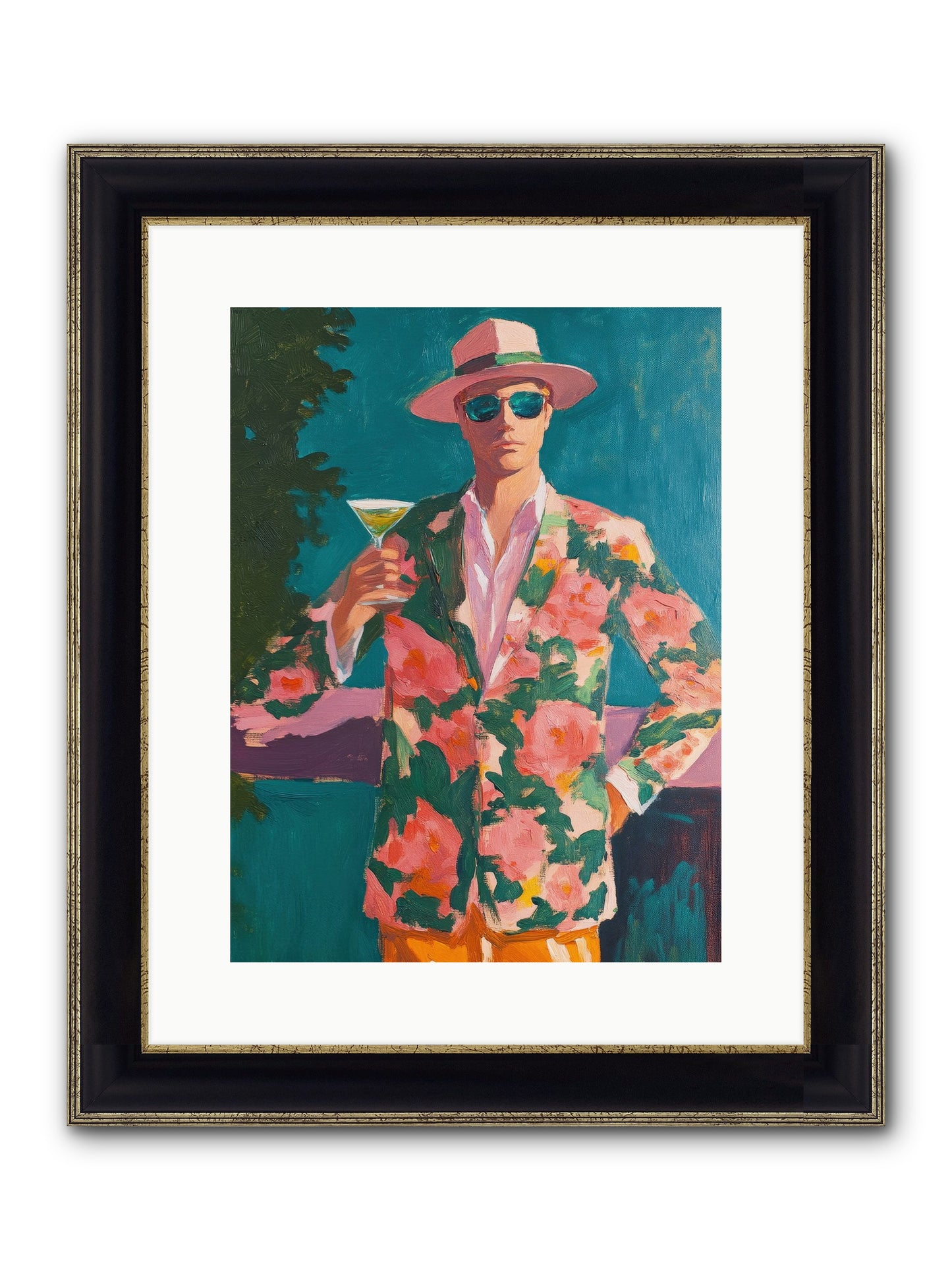 Pier Philosopher Framed Print - Black & Gold 12x16