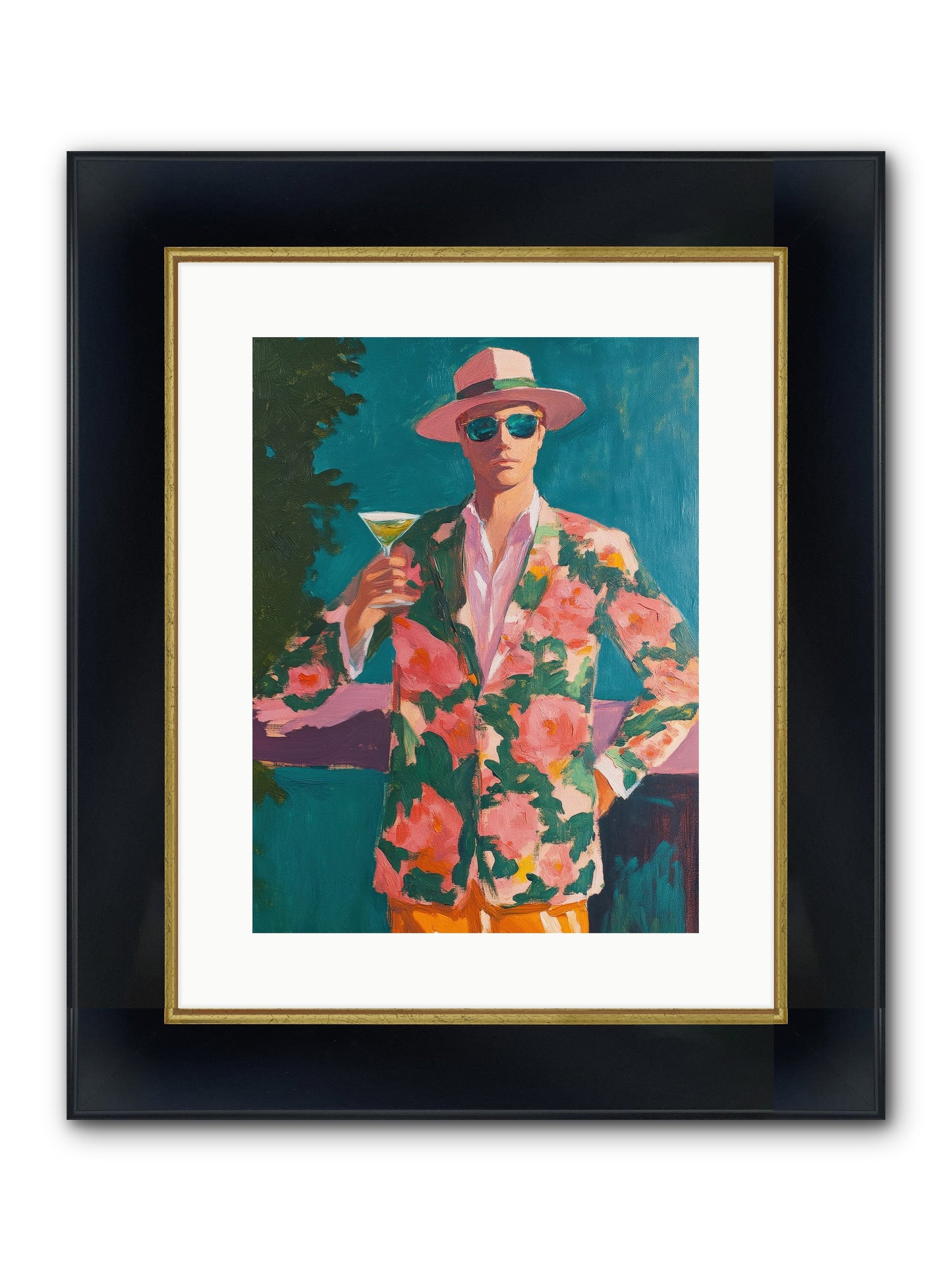 Pier Philosopher Framed Print - Wide Black w/Gold 12x16