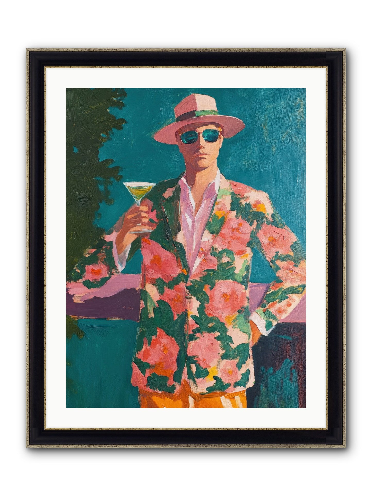 Pier Philosopher Framed Print - Black & Gold 24x32
