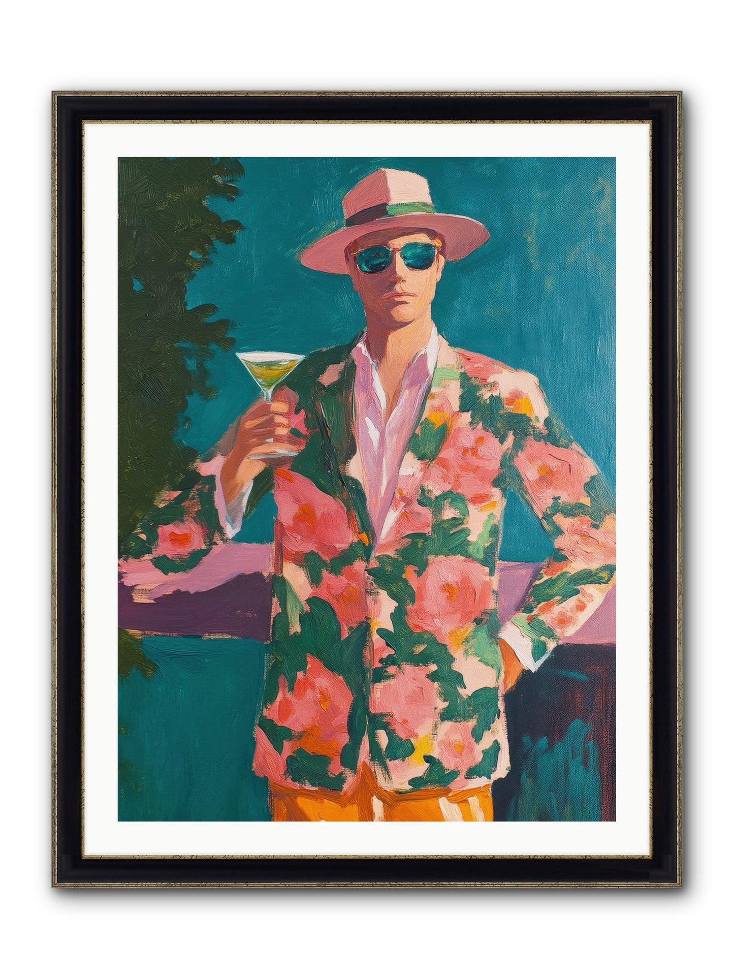 Pier Philosopher Framed Print - Black & Gold 30x40