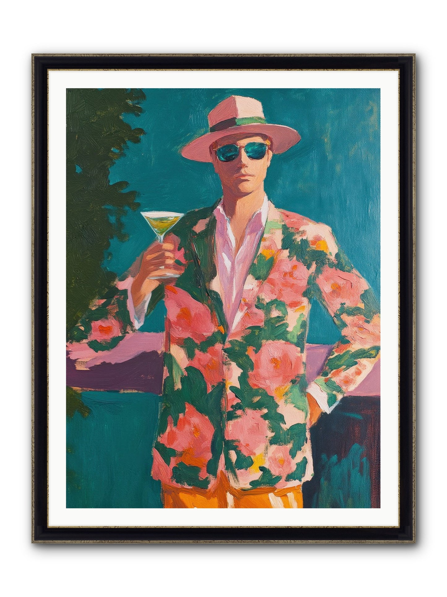 Pier Philosopher Framed Print - Black & Gold 36x48
