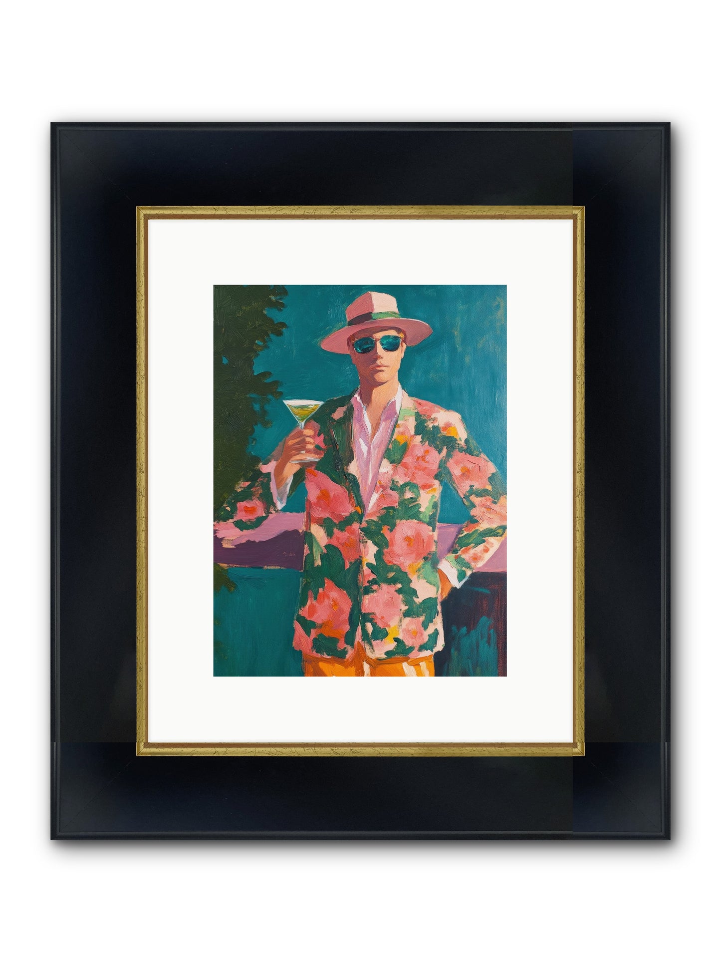 Pier Philosopher Framed Print - Wide Black w/Gold 9x12
