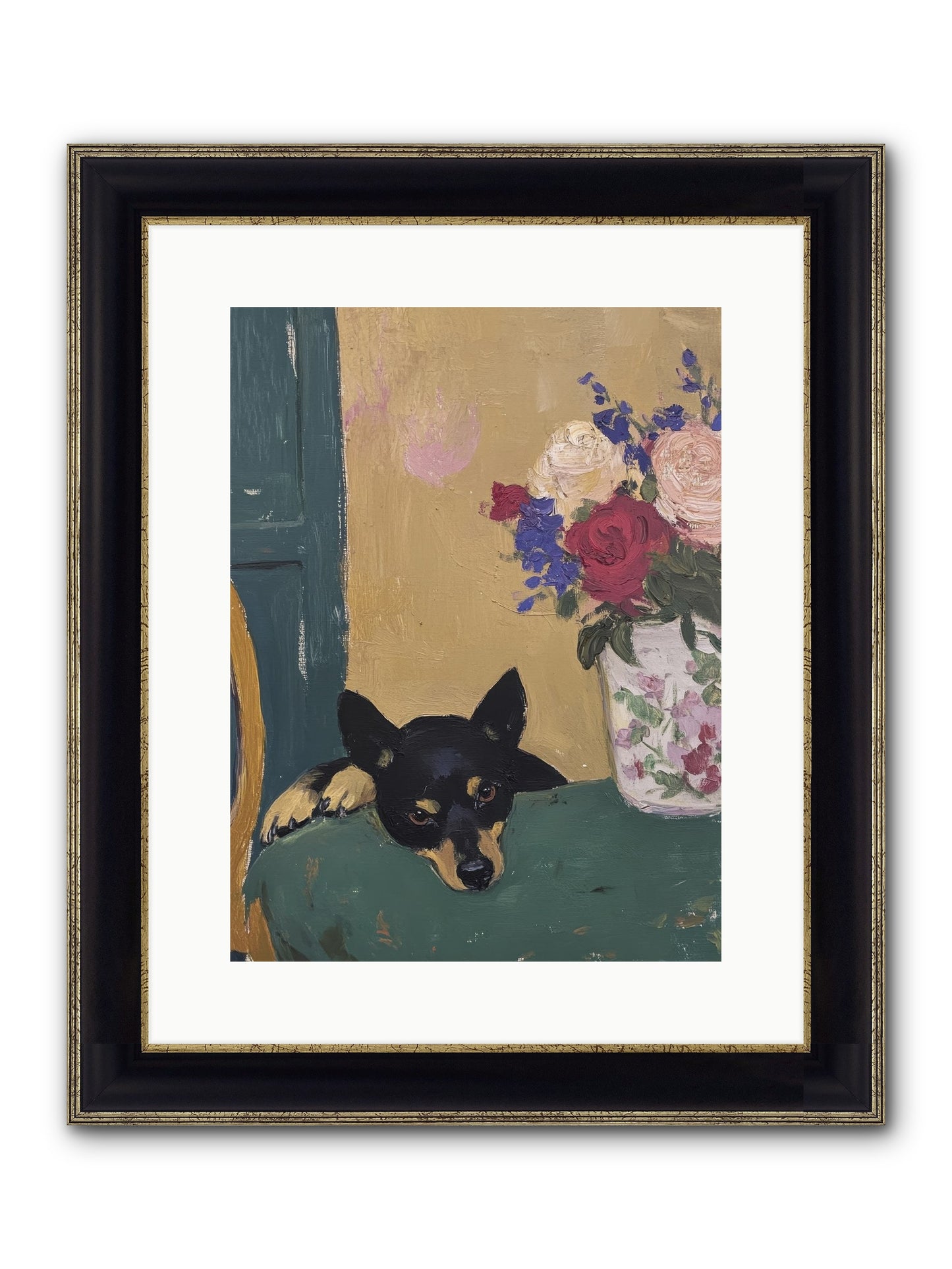 Pilot Framed Print - Black & Gold 12x16
