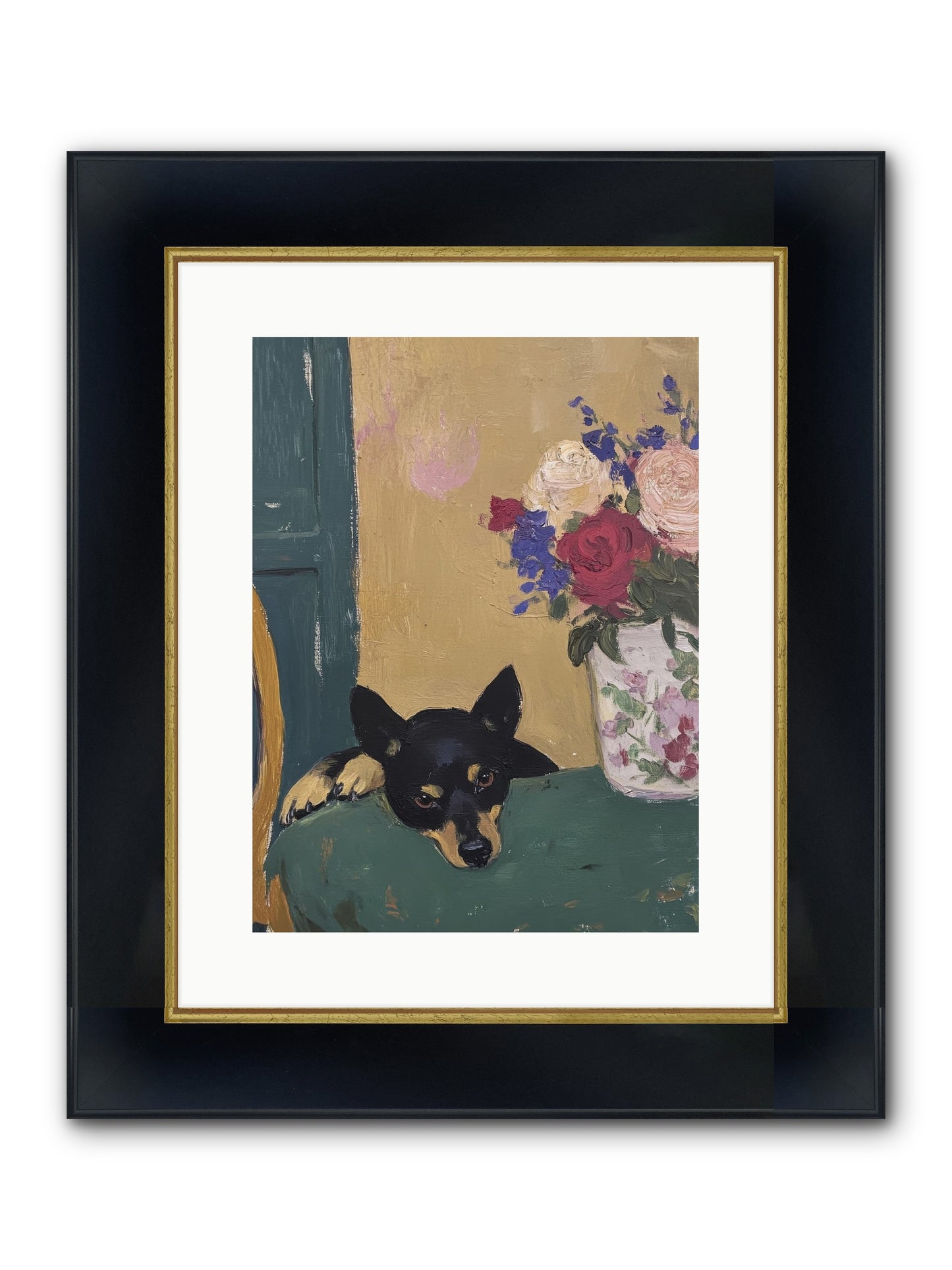 Pilot Framed Print - Wide Black w/Gold 12x16