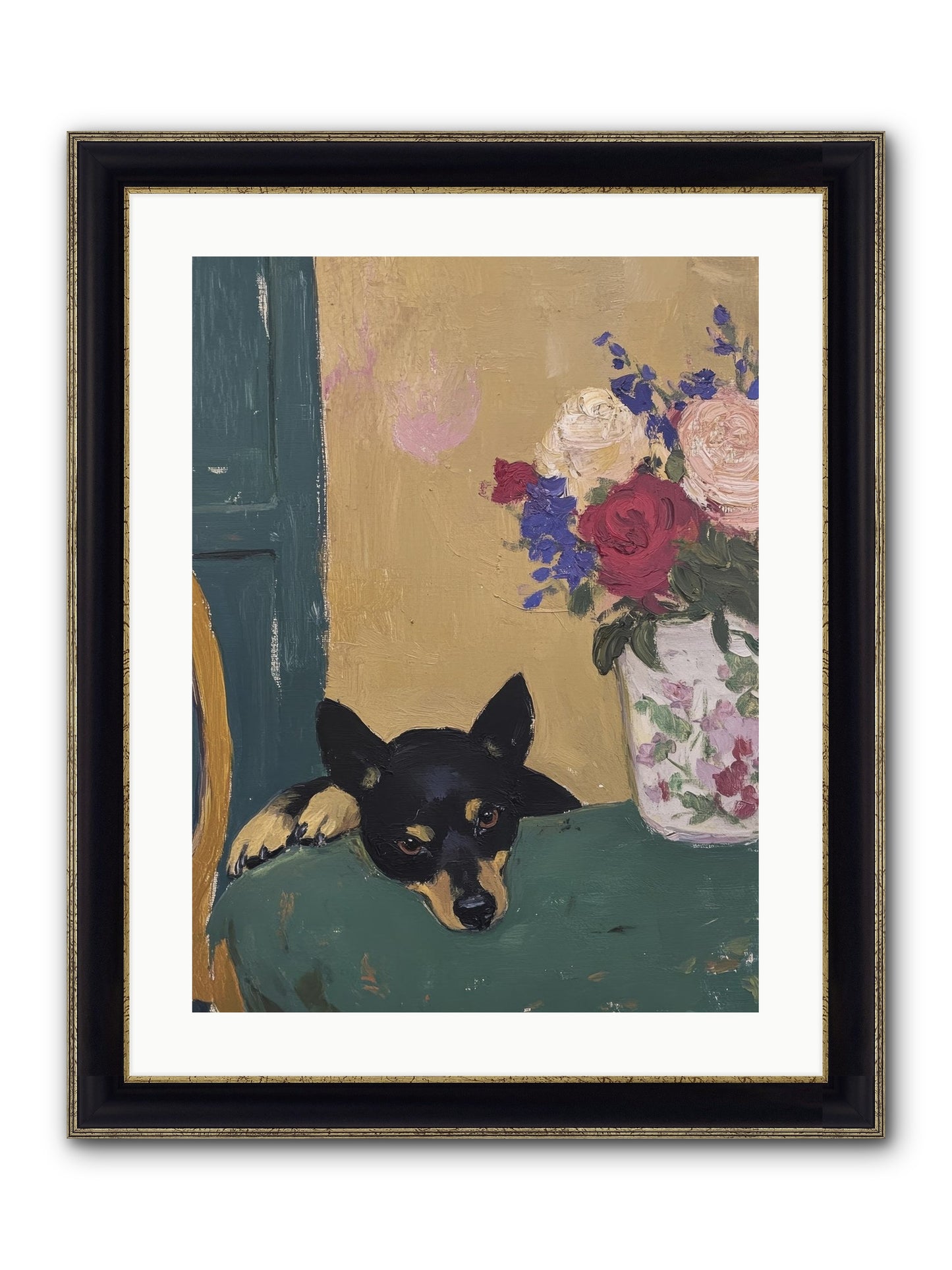 Pilot Framed Print - Black & Gold 18x24