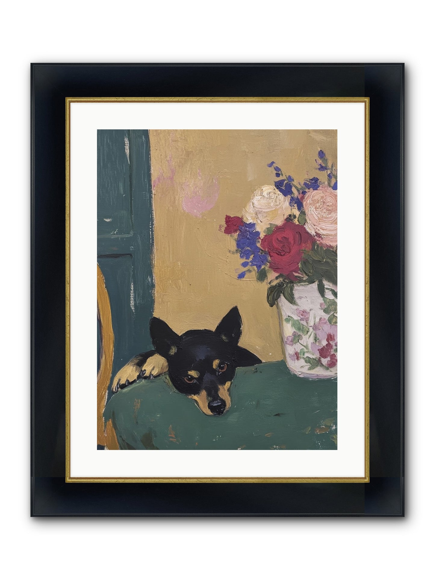 Pilot Framed Print - Wide Black w/Gold 18x24