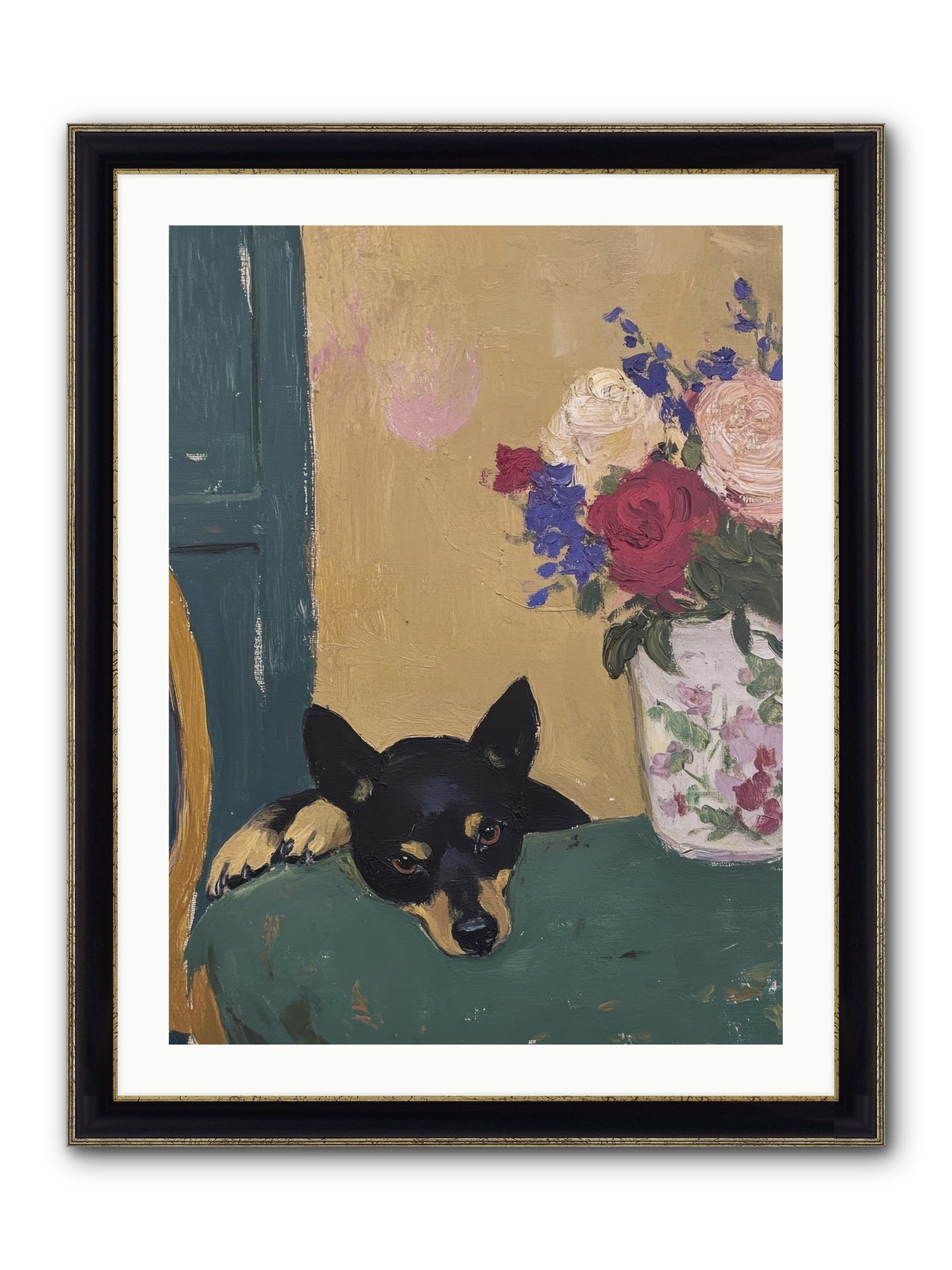 Pilot Framed Print - Black & Gold 24x32