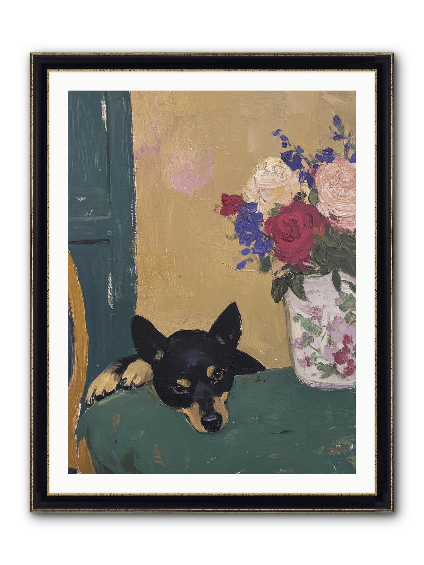 Pilot Framed Print - Black & Gold 30x40