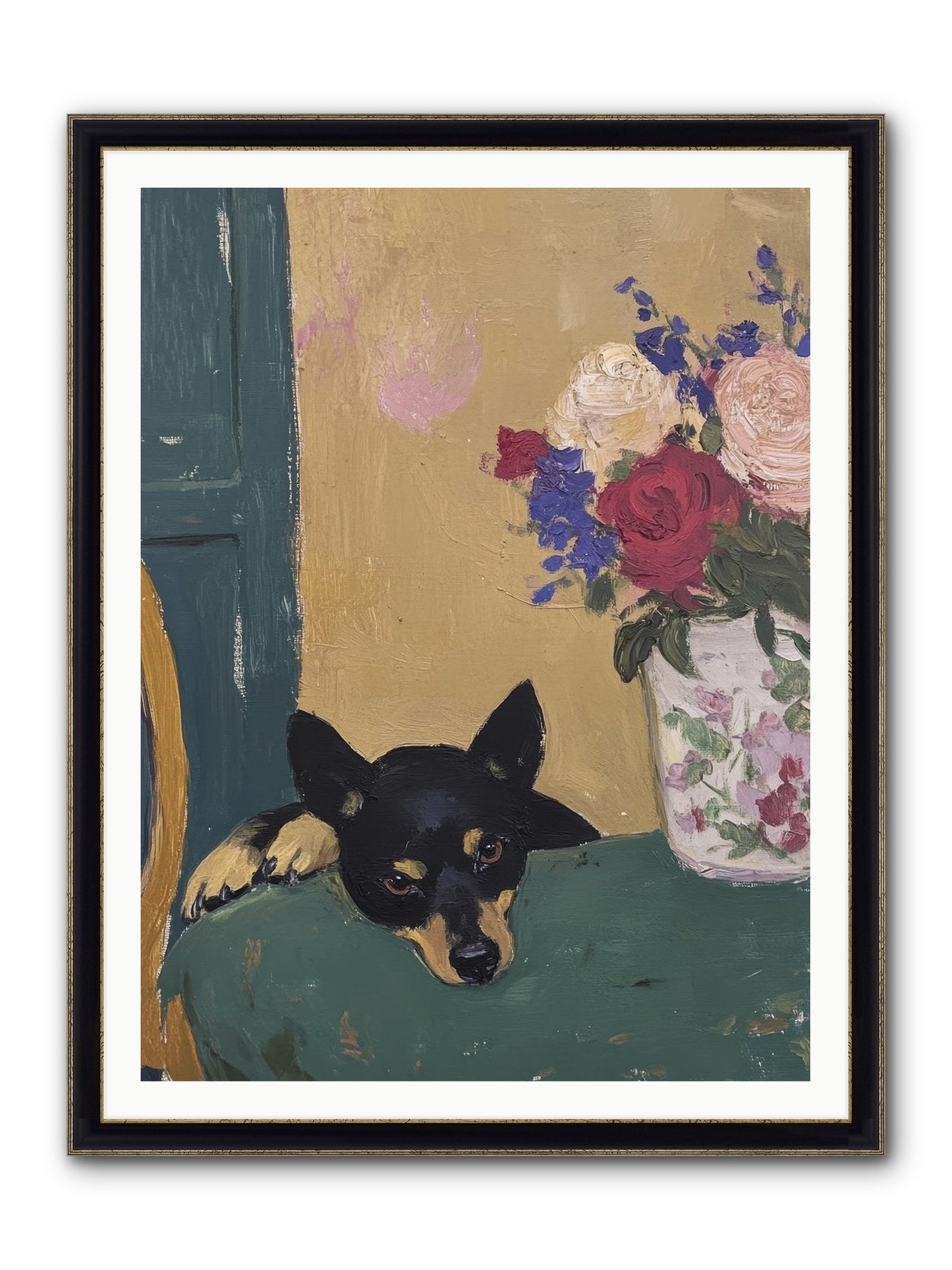 Pilot Framed Print - Black & Gold 36x48