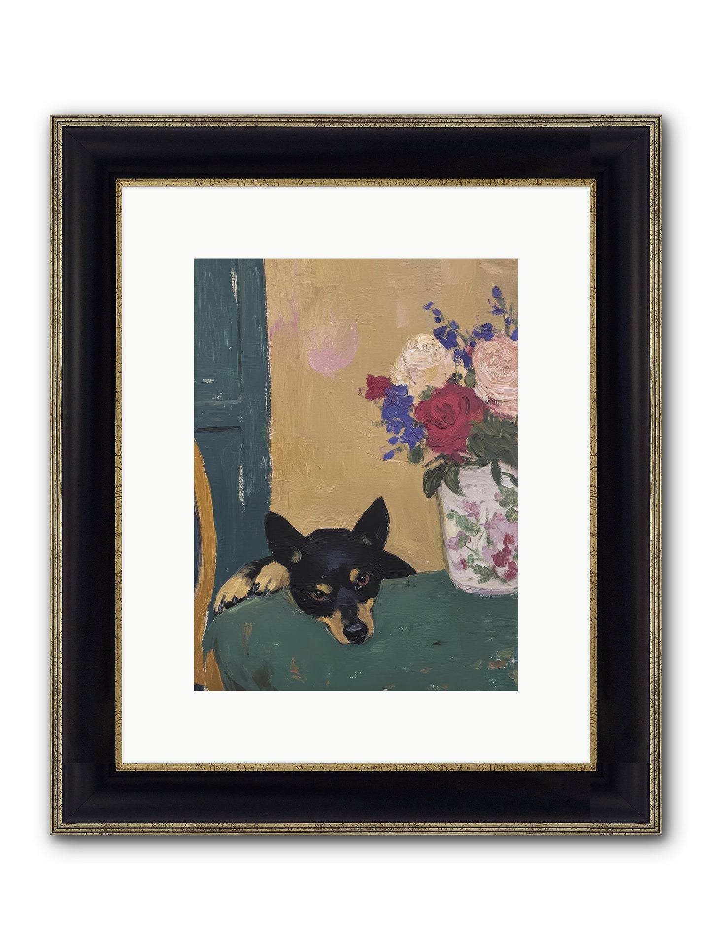 Pilot Framed Print - Black & Gold 9x12