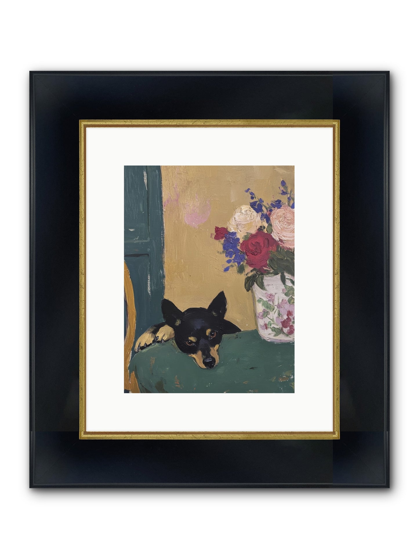 Pilot Framed Print - Wide Black w/Gold 9x12