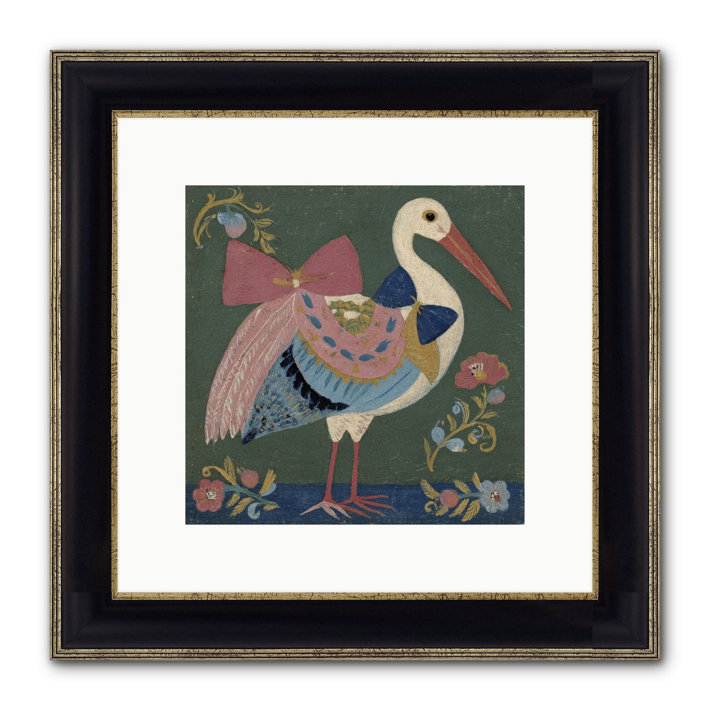 Pink And Blue Secrets Framed Print - Black & Gold 10x10