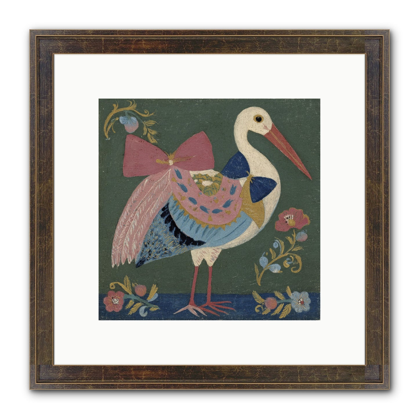 Pink And Blue Secrets Framed Print - Slimwoods Black/Gold 10x10