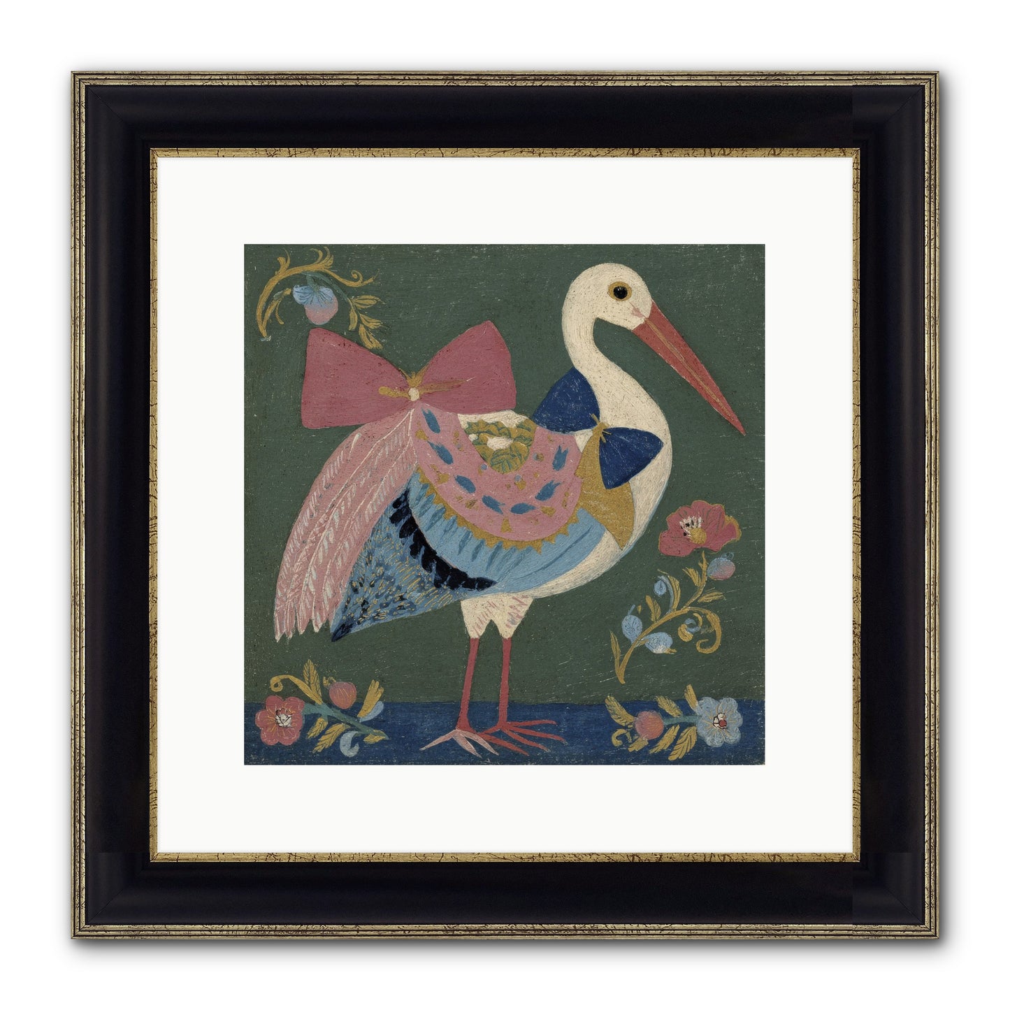 Pink And Blue Secrets Framed Print - Black & Gold 12x12