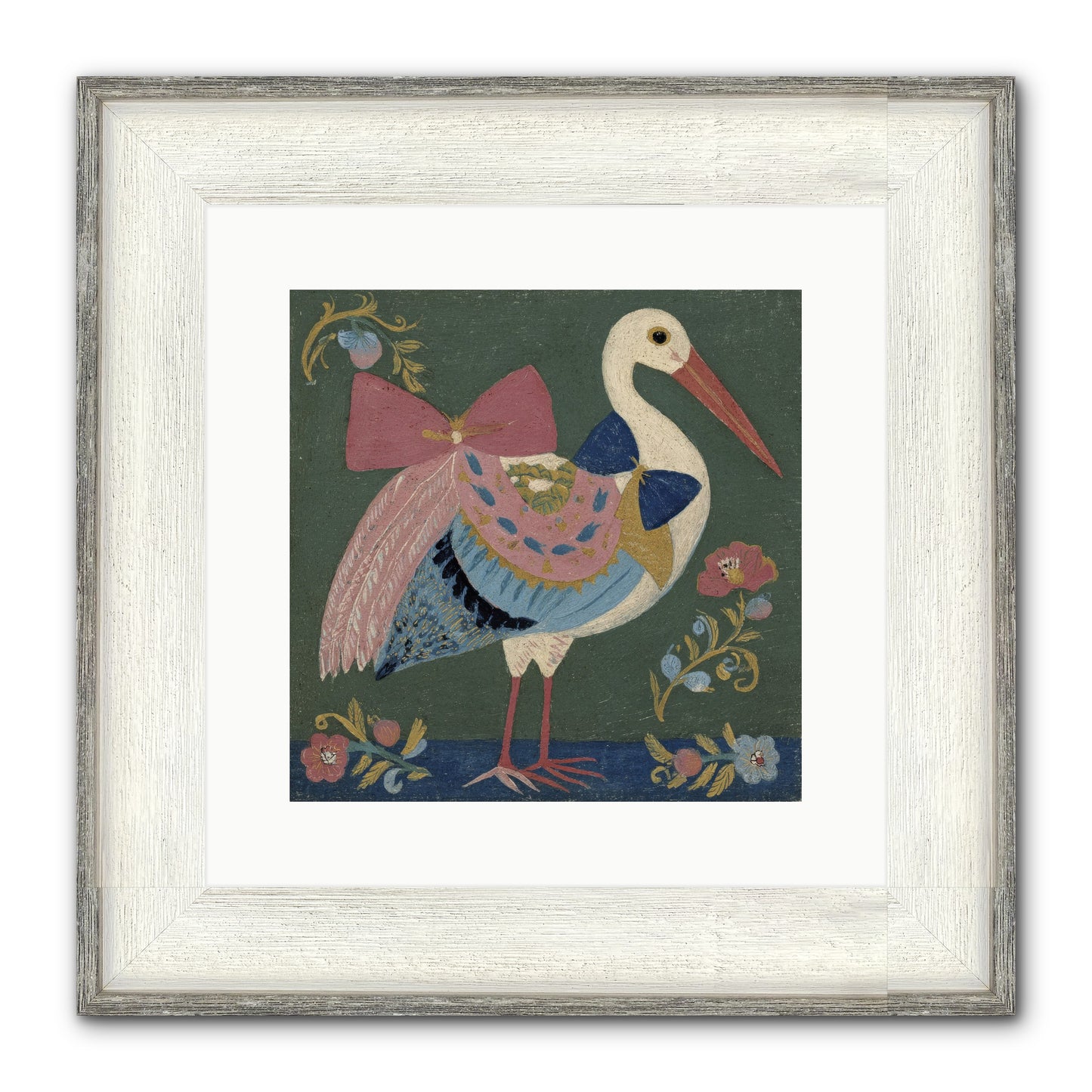 Pink And Blue Secrets Framed Print - Driftwood White 12x12