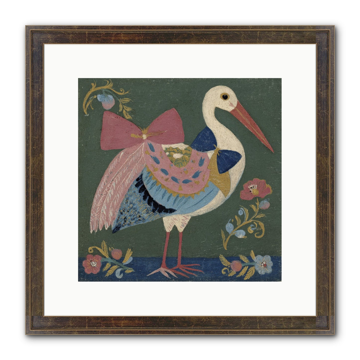 Pink And Blue Secrets Framed Print - Slimwoods Black/Gold 12x12