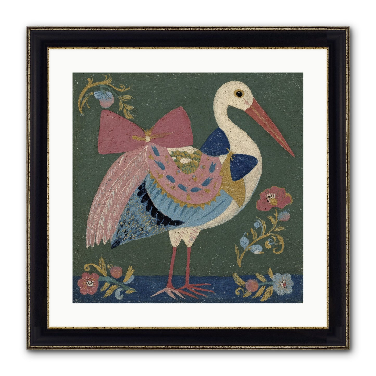 Pink And Blue Secrets Framed Print - Black & Gold 20x20