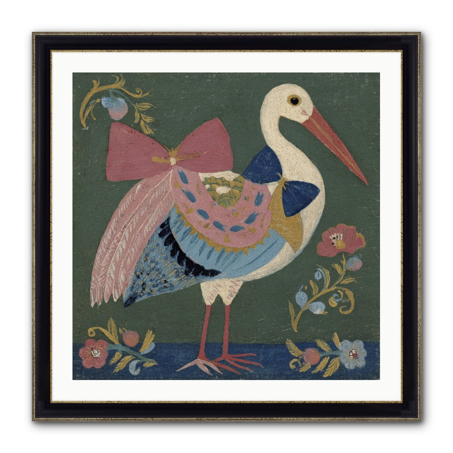 Pink And Blue Secrets Framed Print - Black & Gold 30x30