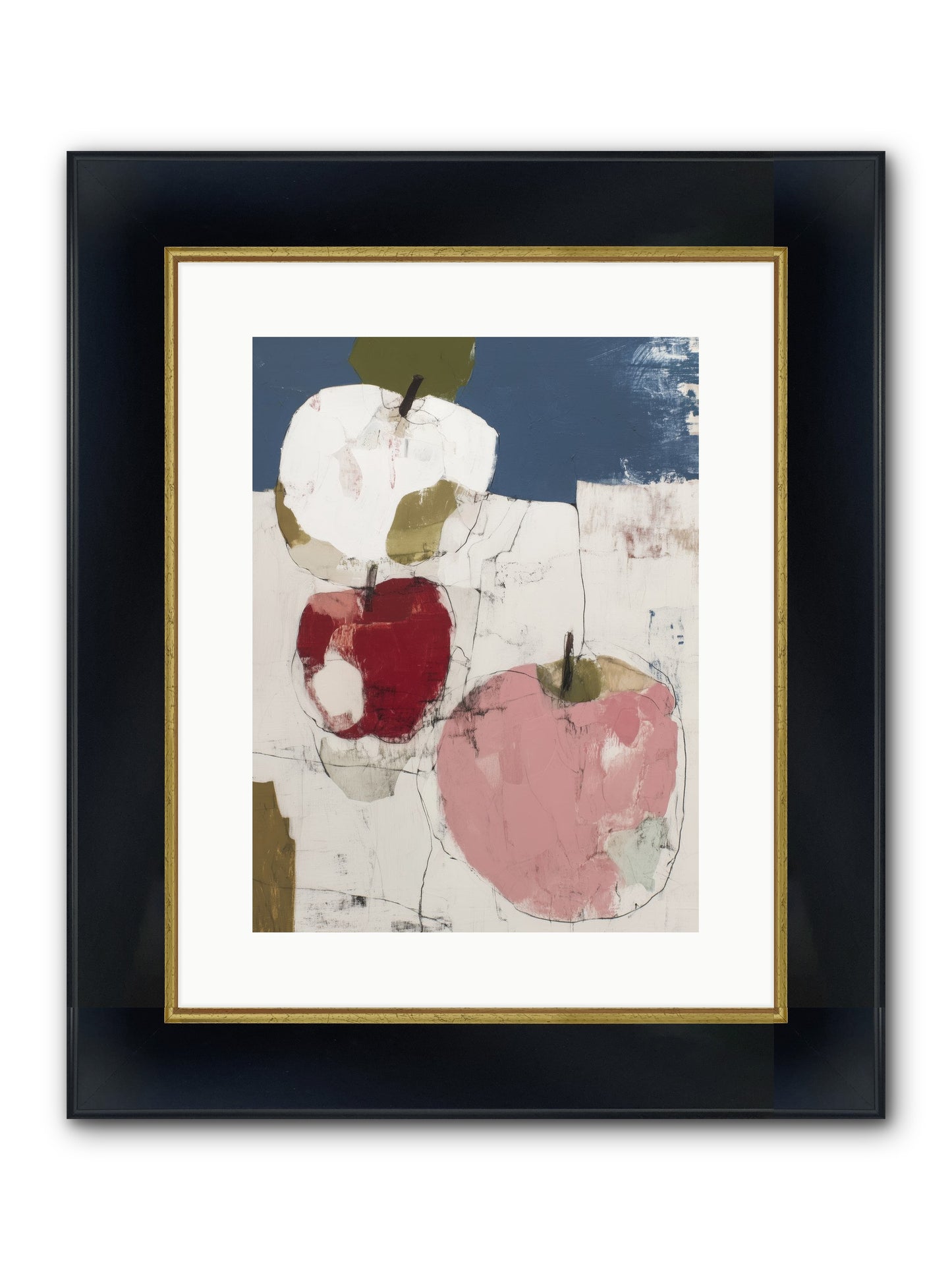 Pink Lady No.1 Framed Print - Wide Black w/Gold 12x16