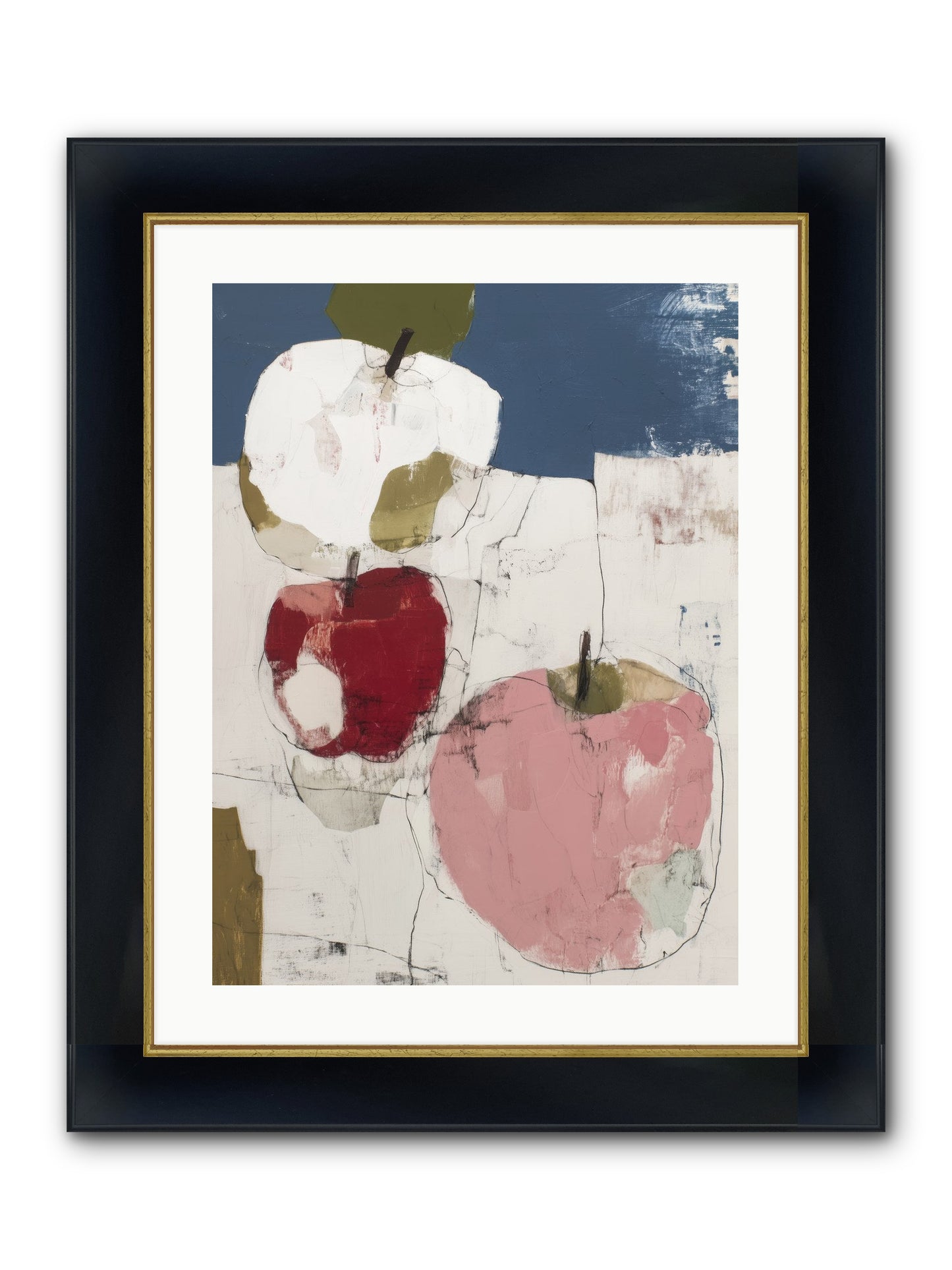 Pink Lady No.1 Framed Print - Wide Black w/Gold 18x24