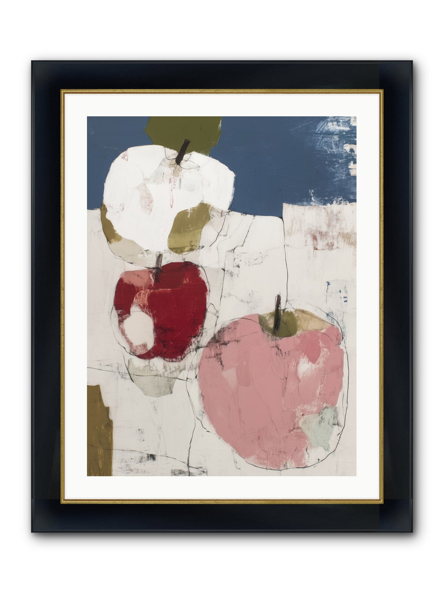 Pink Lady No.1 Framed Print - Wide Black w/Gold 24x32