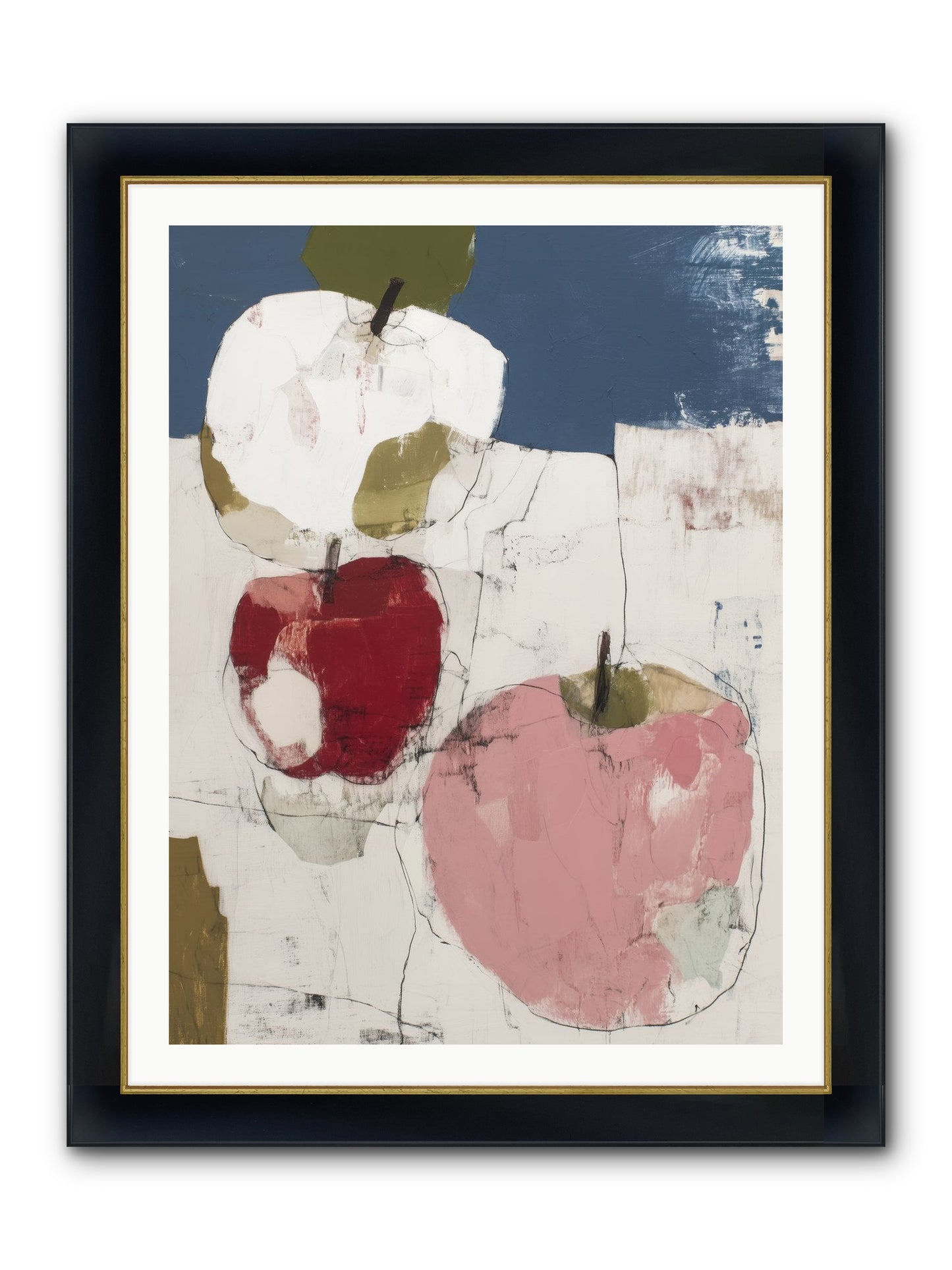 Pink Lady No.1 Framed Print - Wide Black w/Gold 30x40
