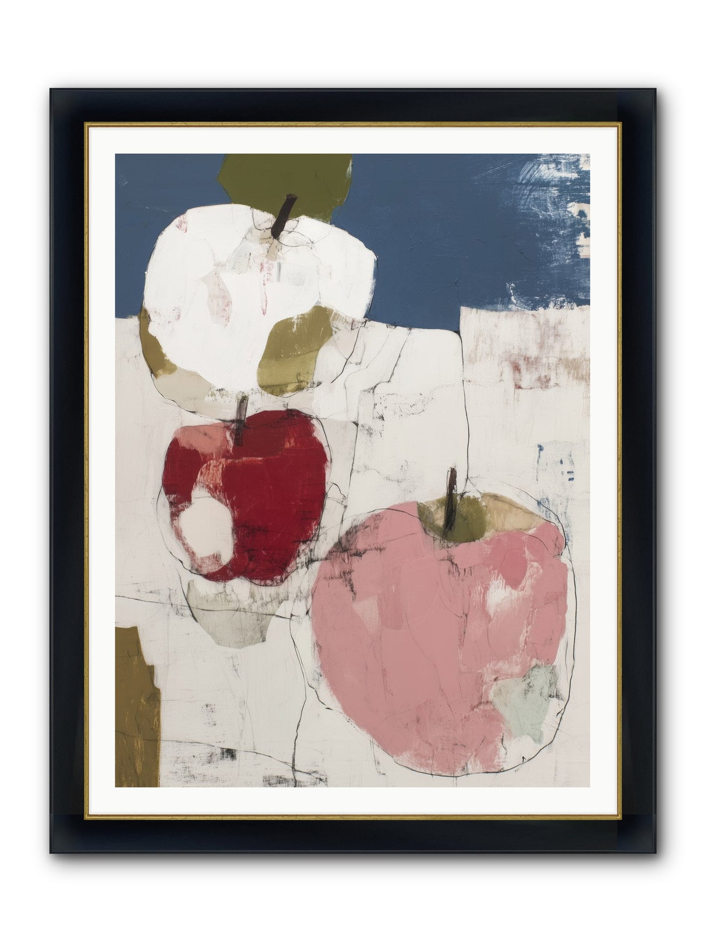 Pink Lady No.1 Framed Print - Wide Black w/Gold 36x48