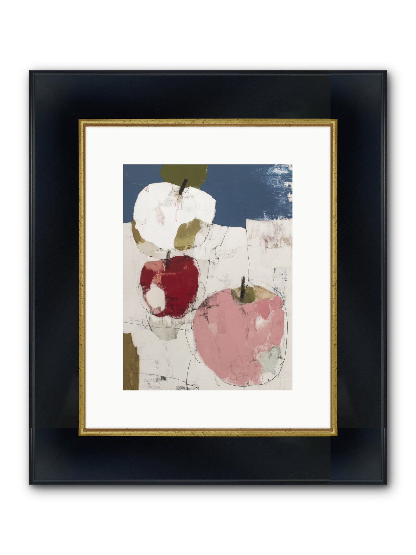Pink Lady No.1 Framed Print - Wide Black w/Gold 9x12