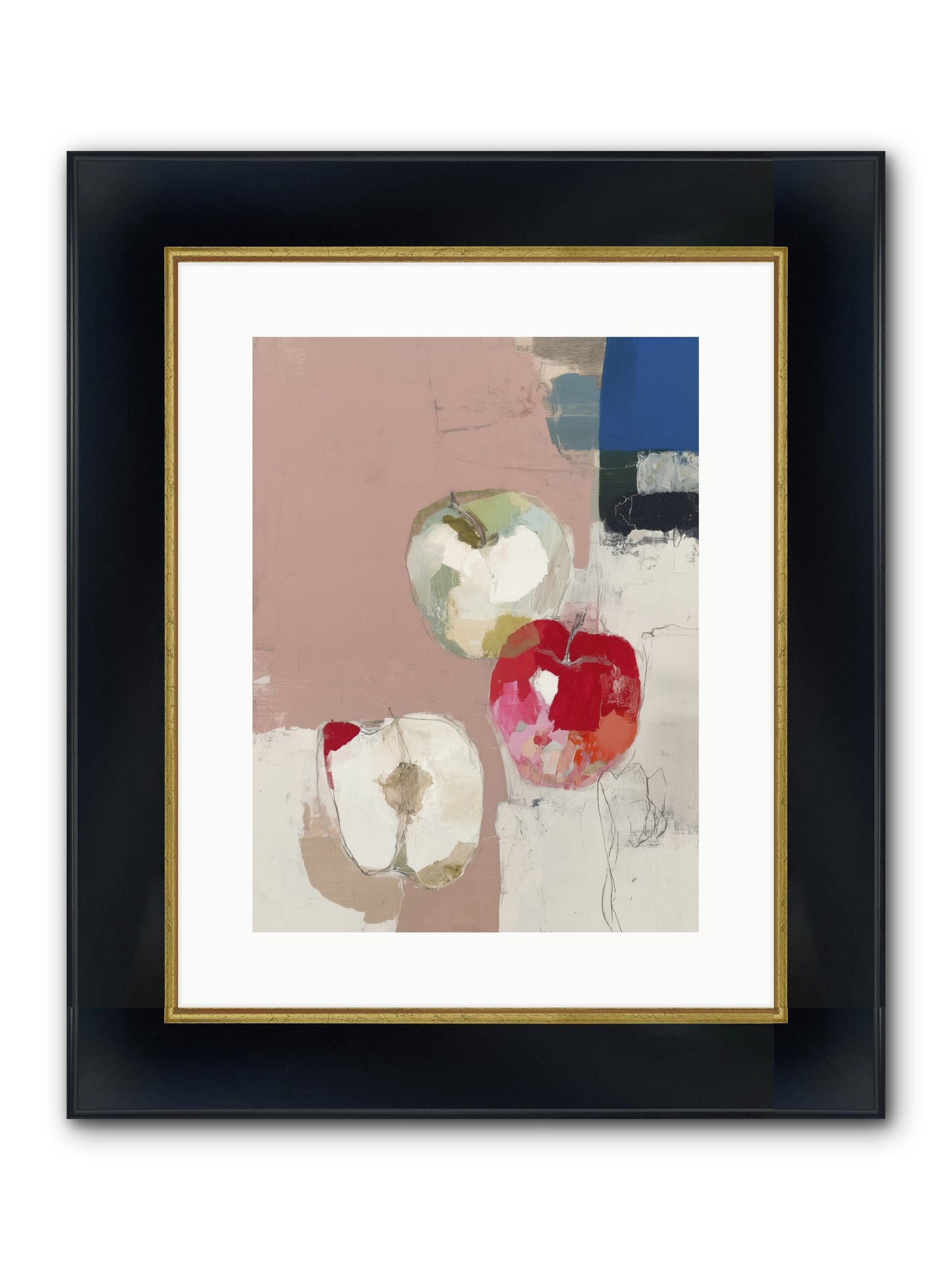 Pink Lady No.2 Framed Print - Wide Black w/Gold 12x16
