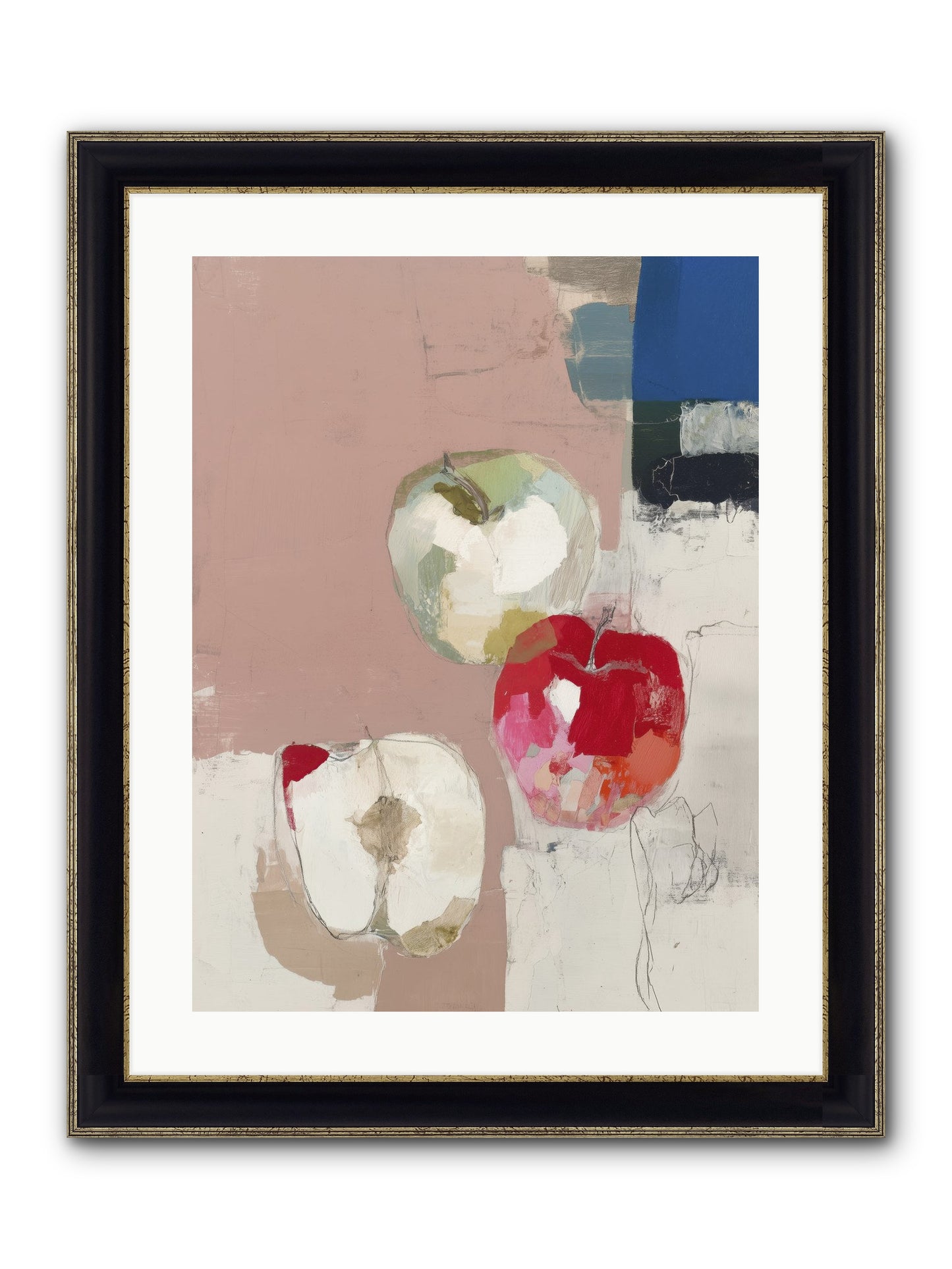 Pink Lady No.2 Framed Print - Black & Gold 18x24