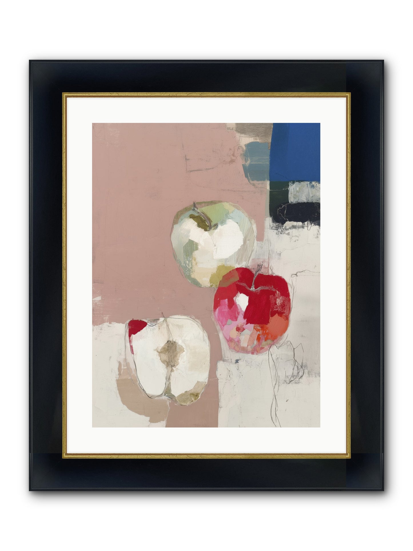 Pink Lady No.2 Framed Print - Wide Black w/Gold 18x24
