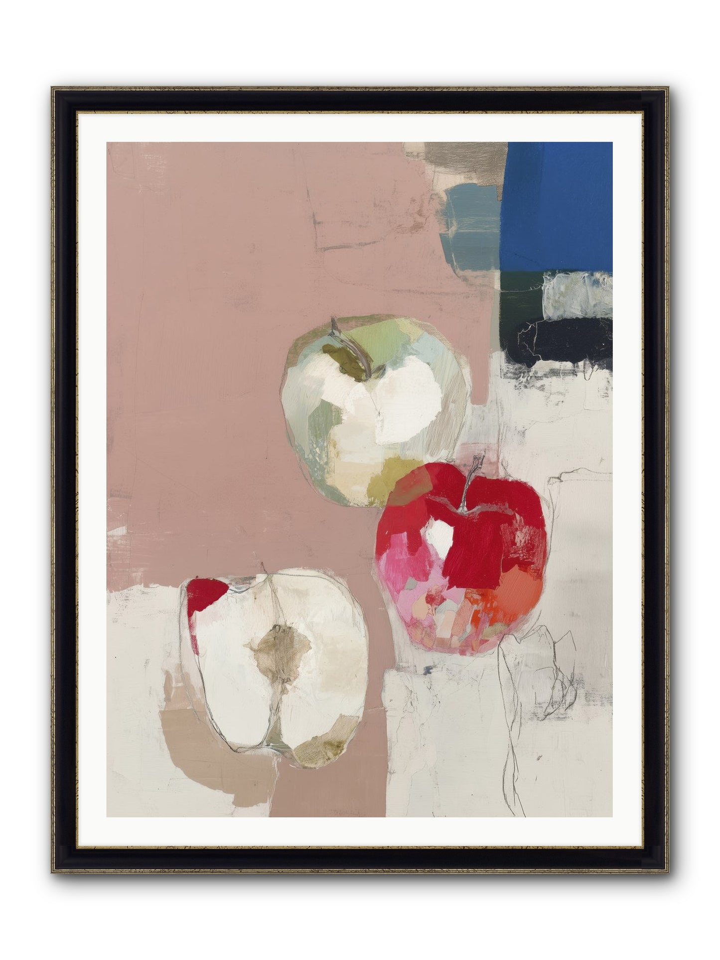Pink Lady No.2 Framed Print - Black & Gold 36x48