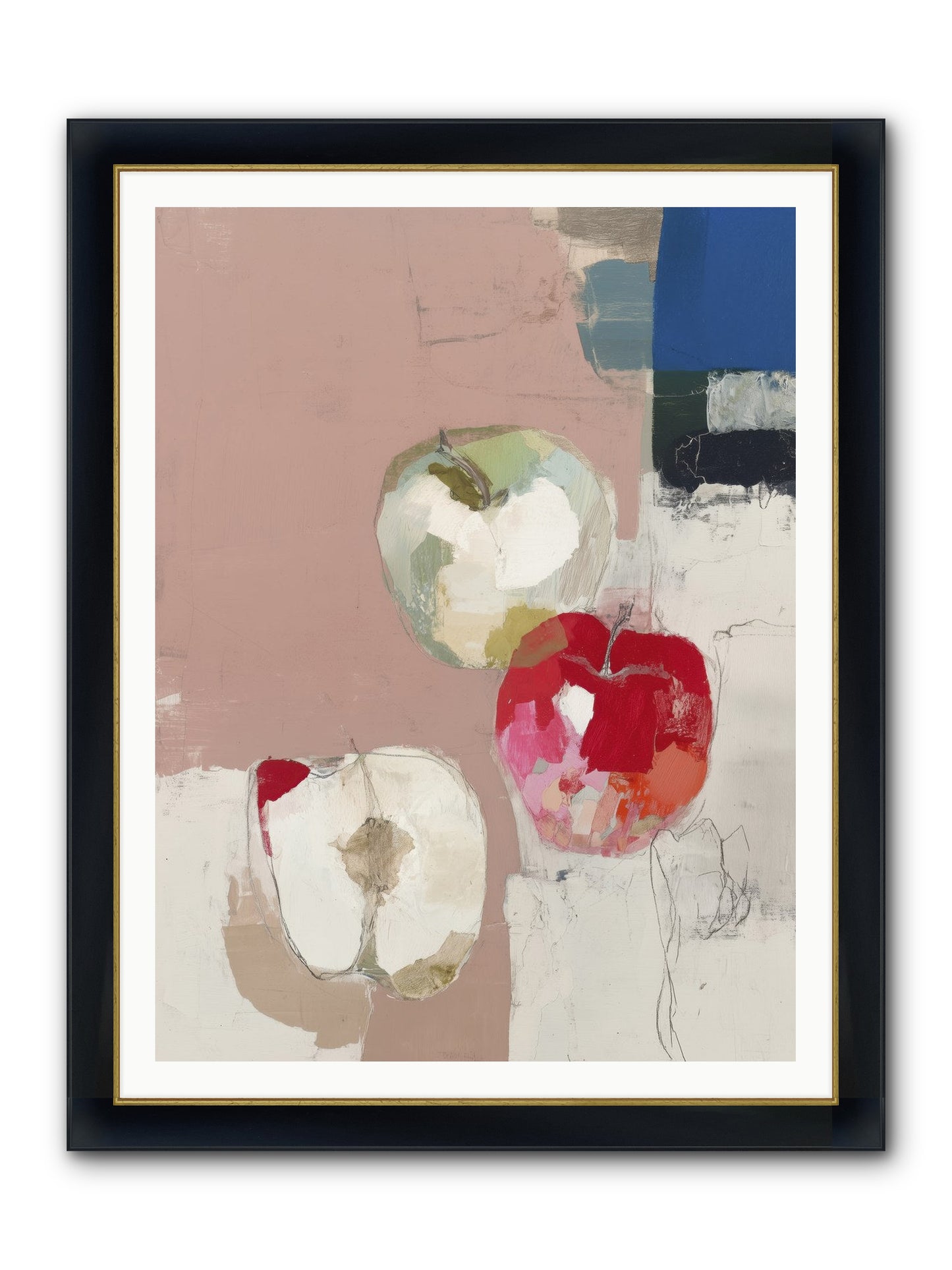 Pink Lady No.2 Framed Print - Wide Black w/Gold 36x48