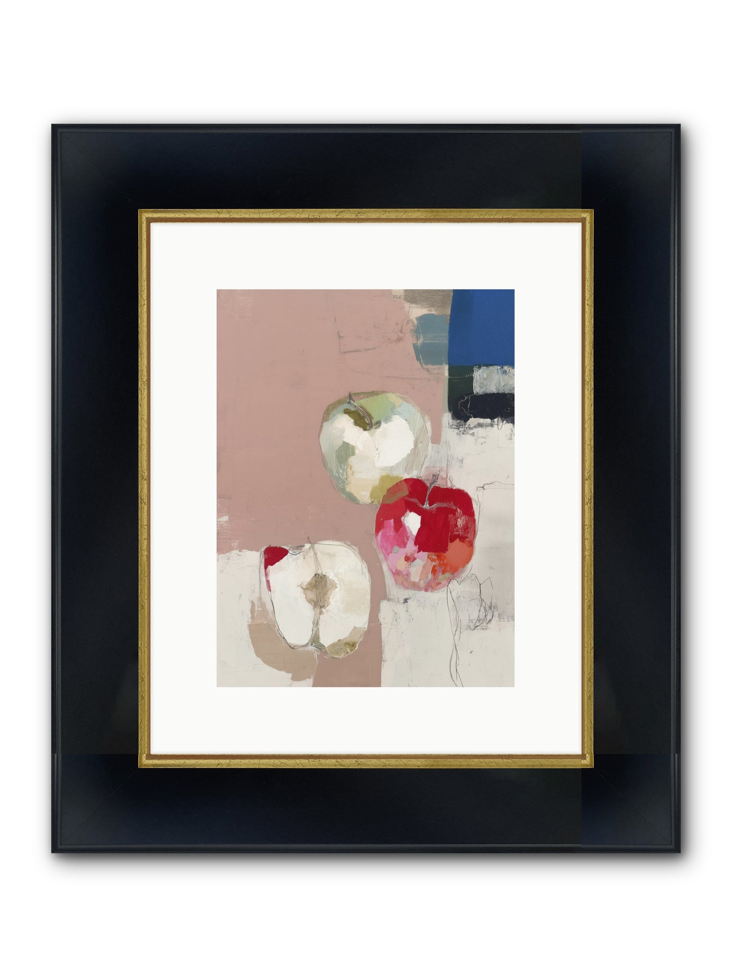 Pink Lady No.2 Framed Print - Wide Black w/Gold 9x12