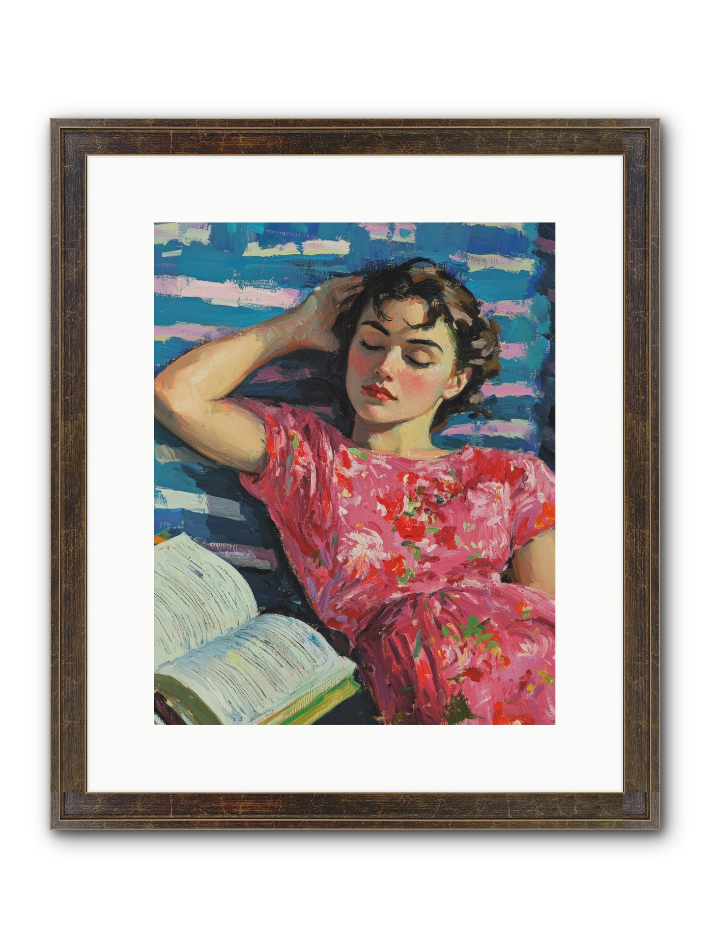 Pink Pages Framed Print - Slimwoods Black/Gold 12x15