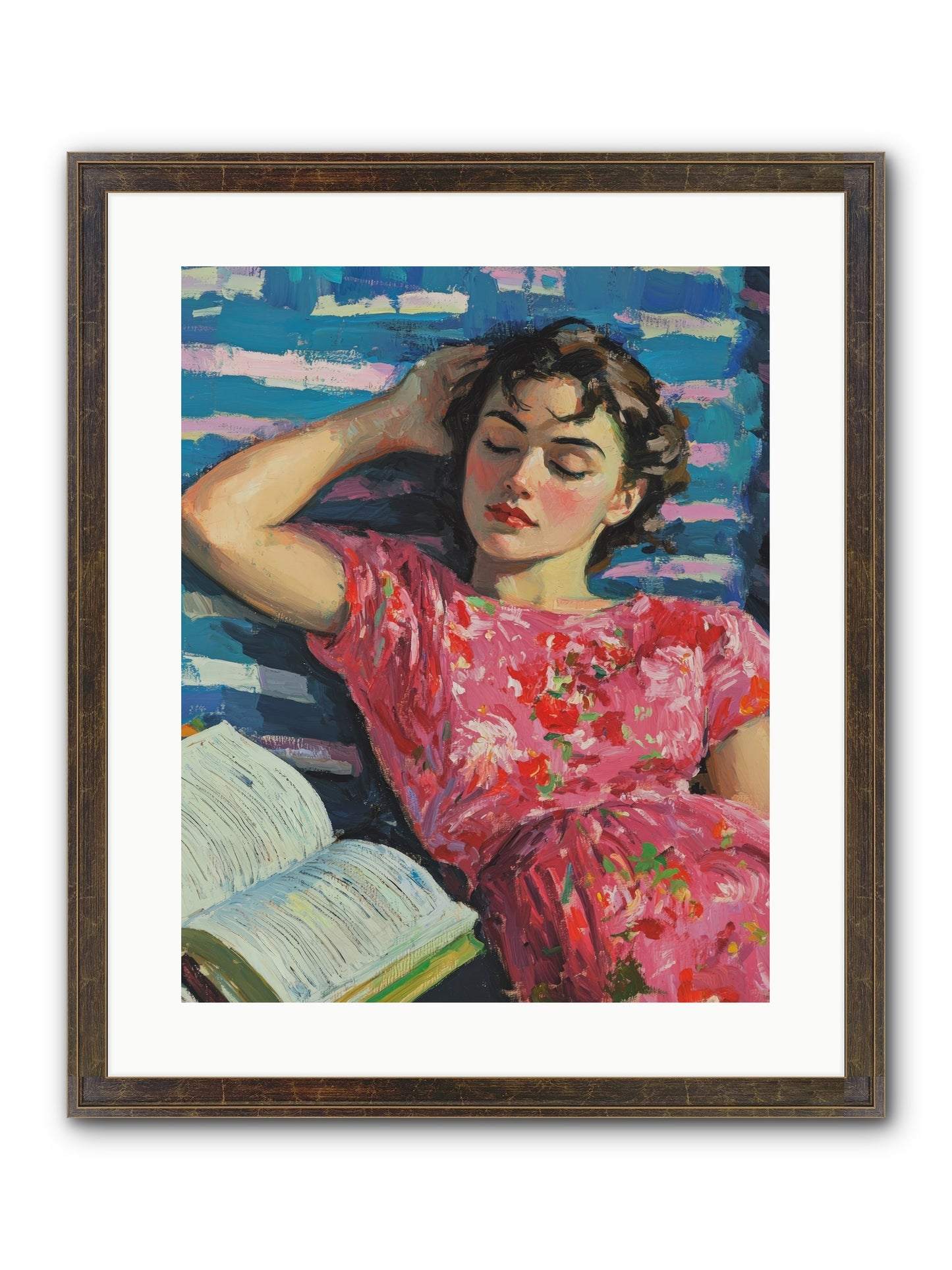 Pink Pages Framed Print - Slimwoods Black/Gold 16x20