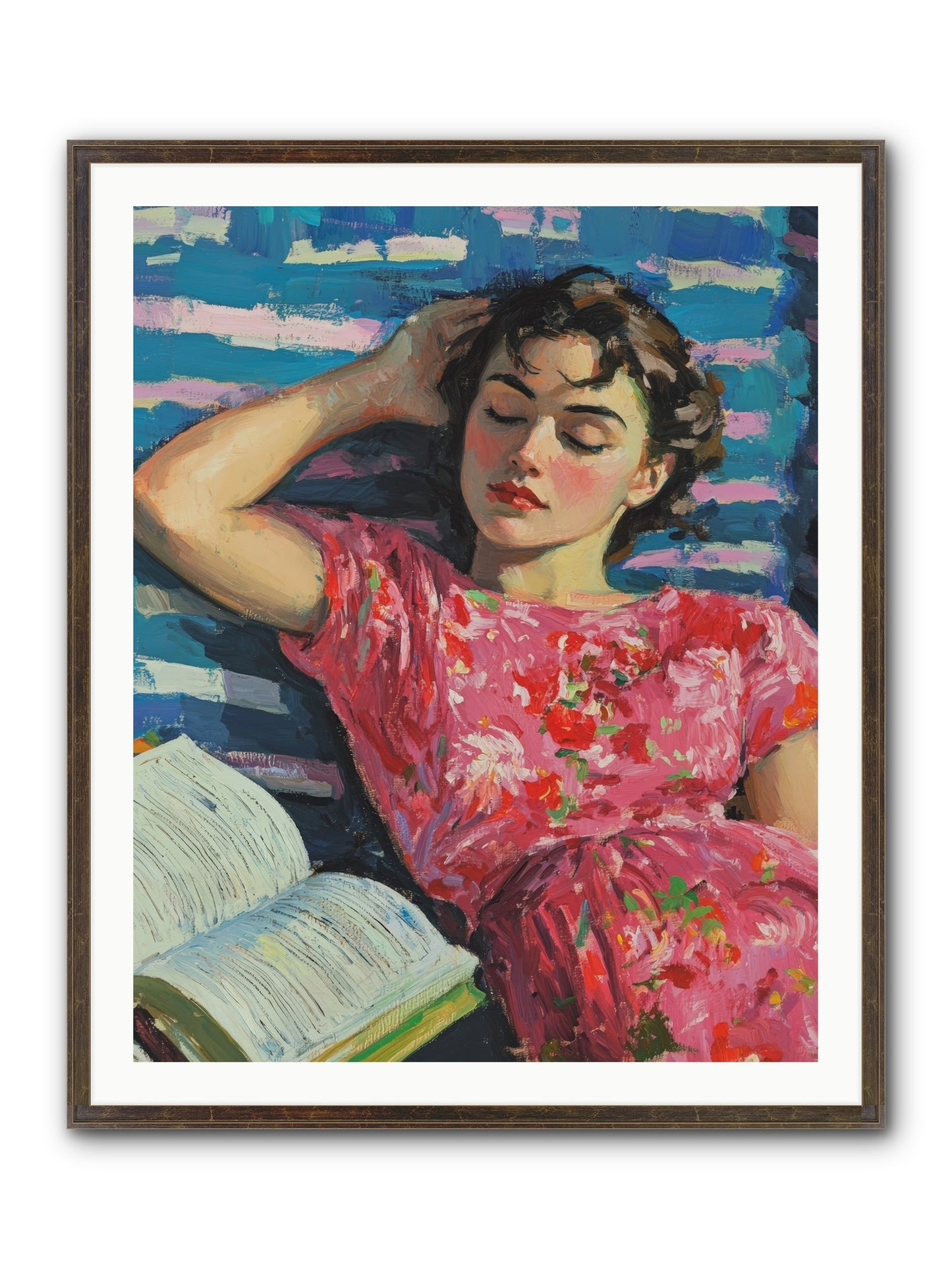 Pink Pages Framed Print - Slimwoods Black/Gold 32x40