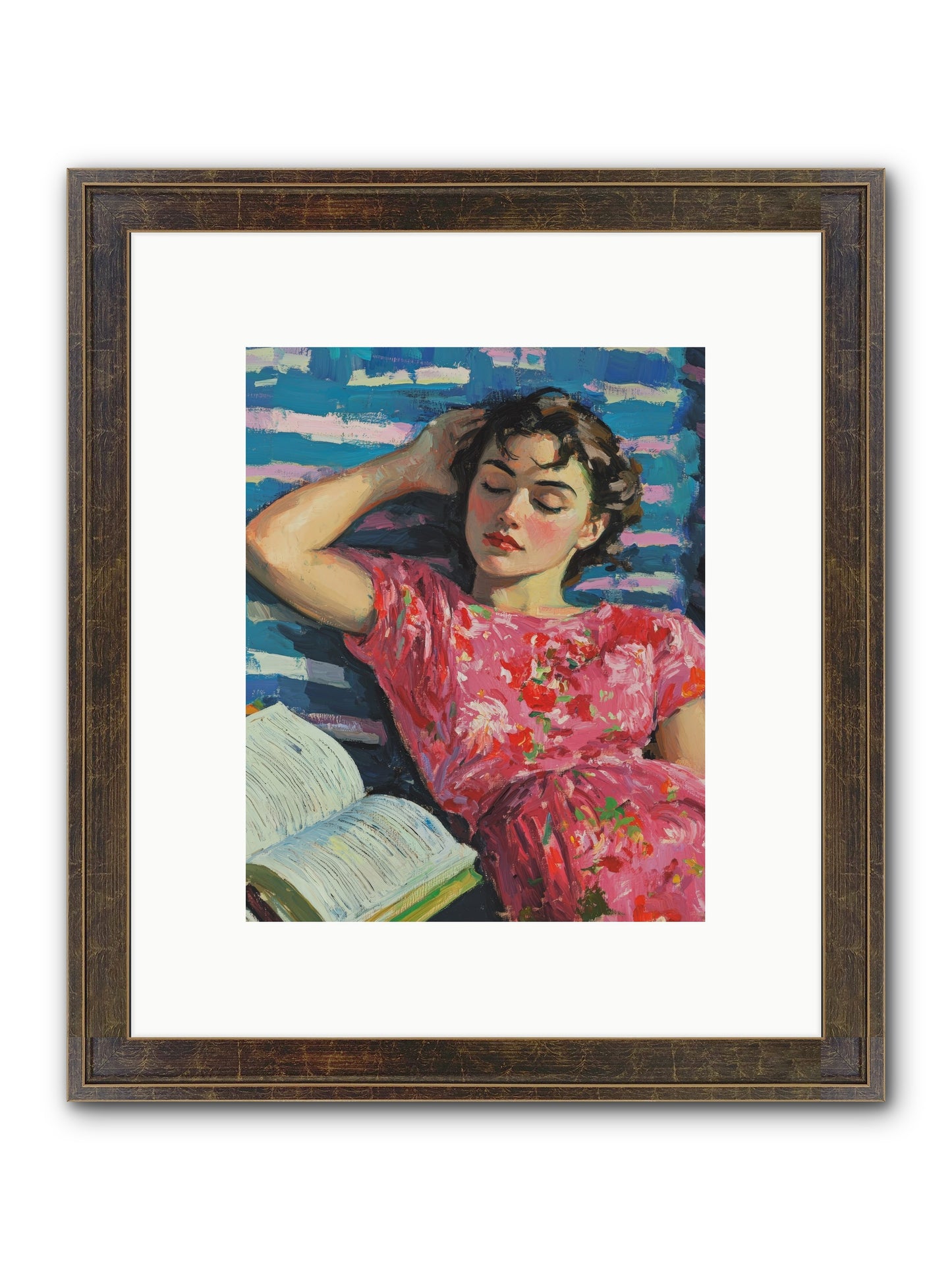 Pink Pages Framed Print - Slimwoods Black/Gold 8x10